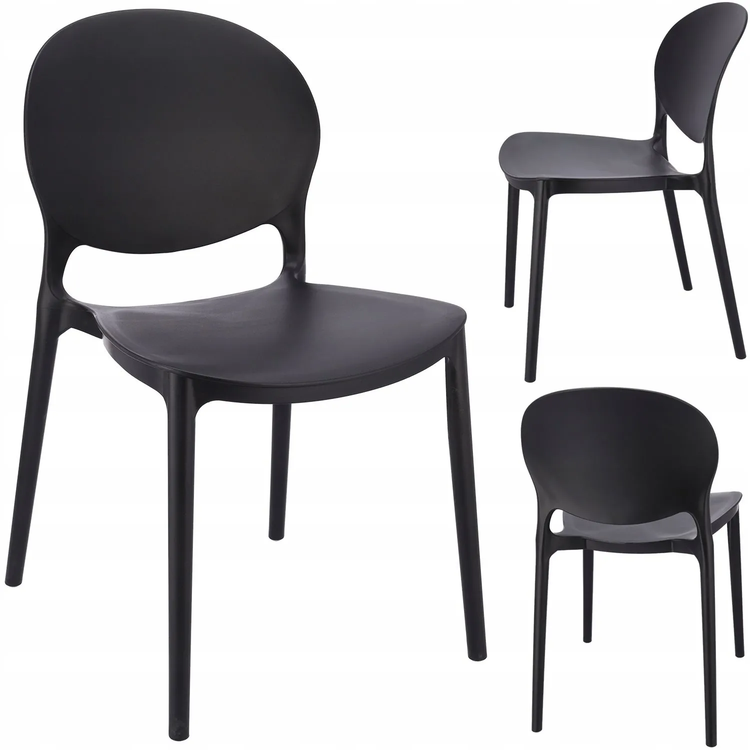 Krzesło ogrodowe Justin, na taras, 45x56x80 cm, czarne