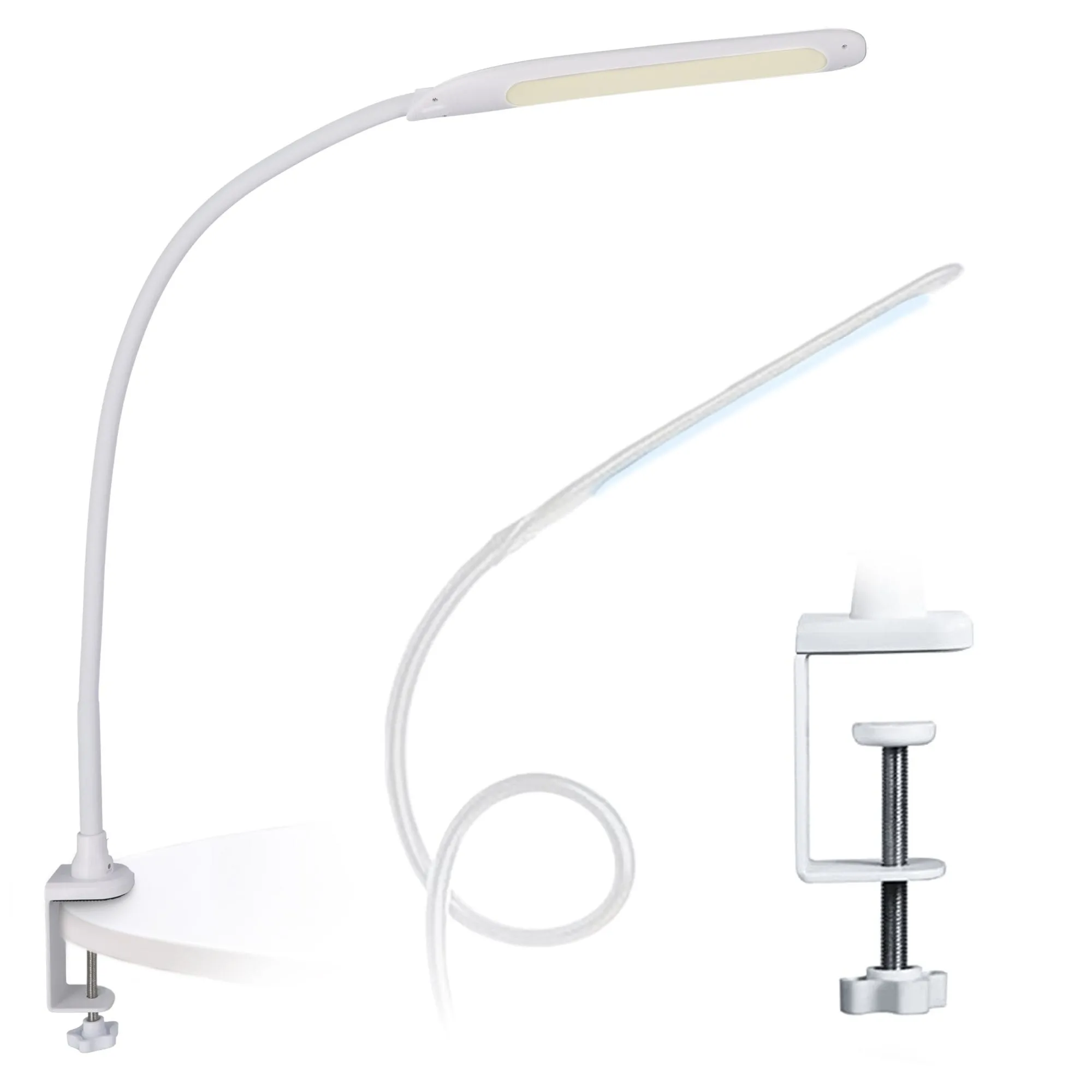 Lampka szkolna, led, biurkowa, regulowana, biała