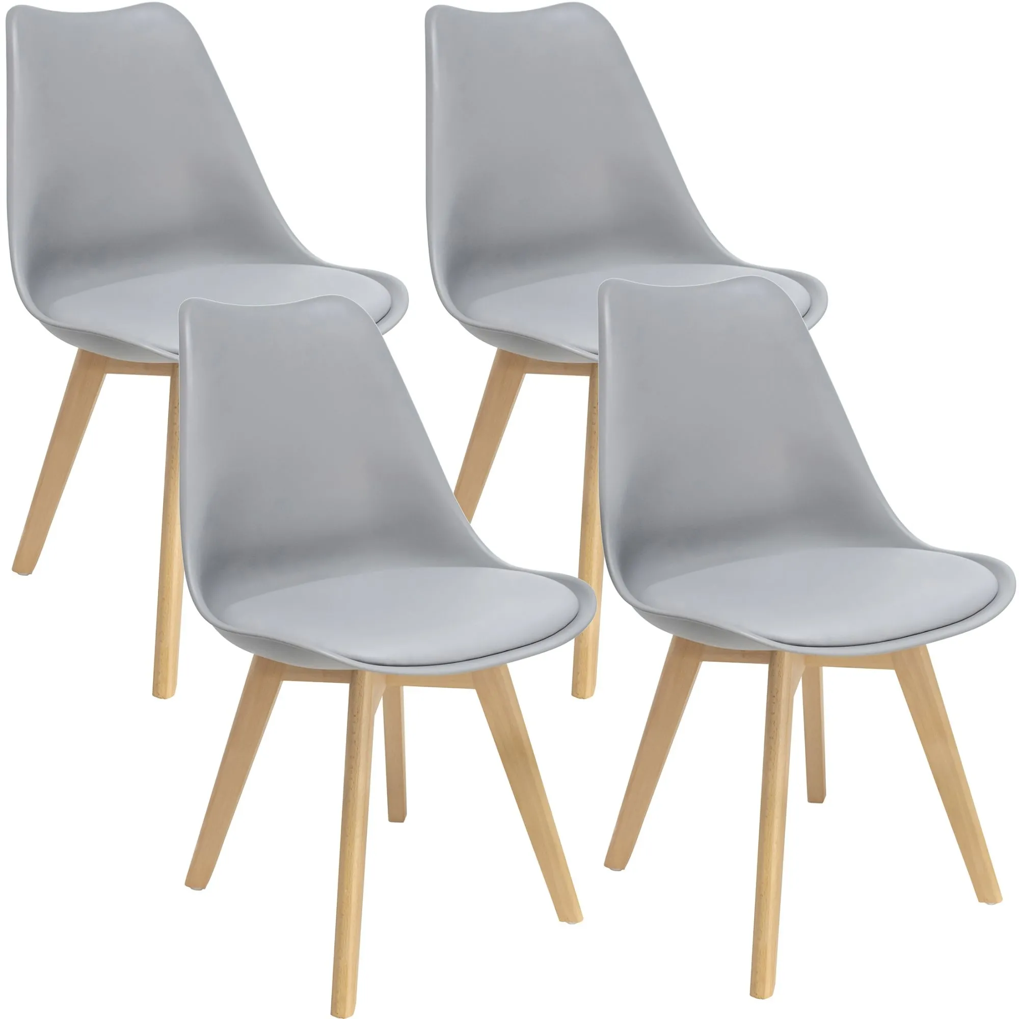 Krzesła OSLO, ekoskóra, 4 sztuki, 48x55x81 cm, szare