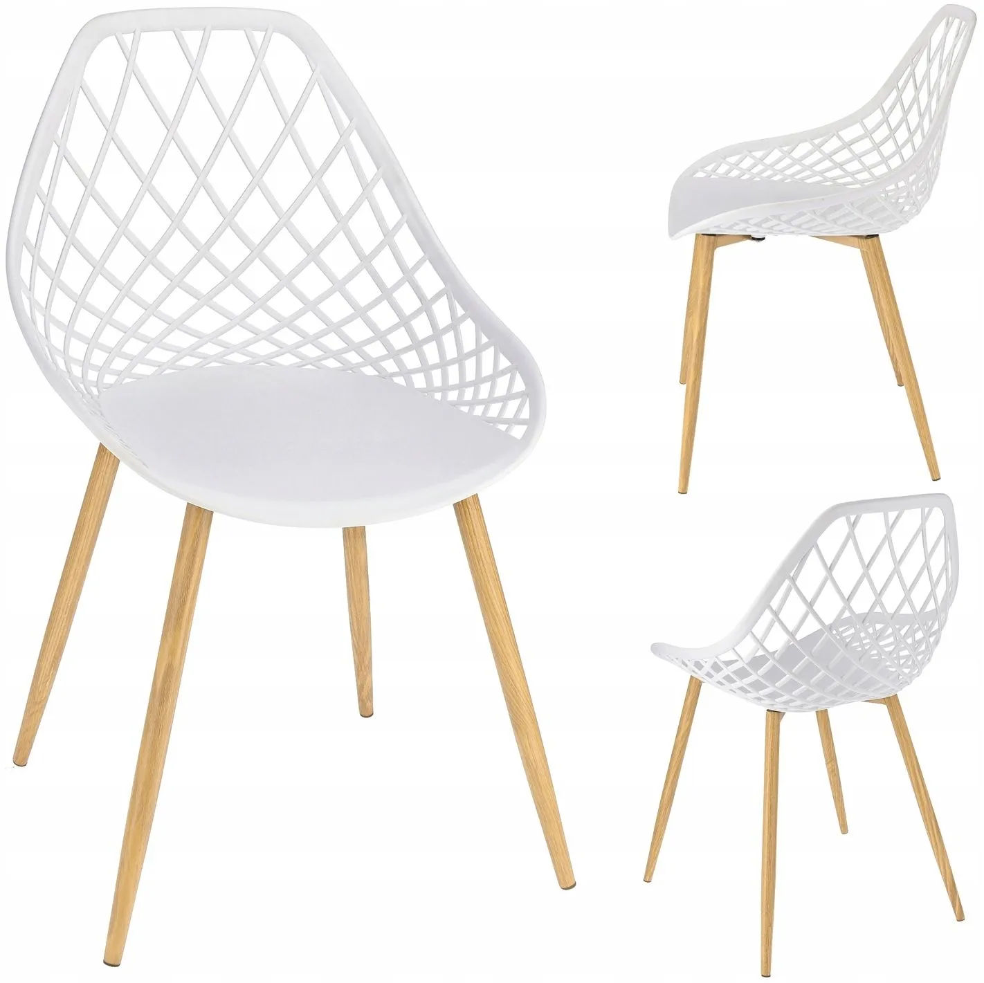 Krzesło ogrodowe, ARANDA, boho, 48x55x81 cm, białe