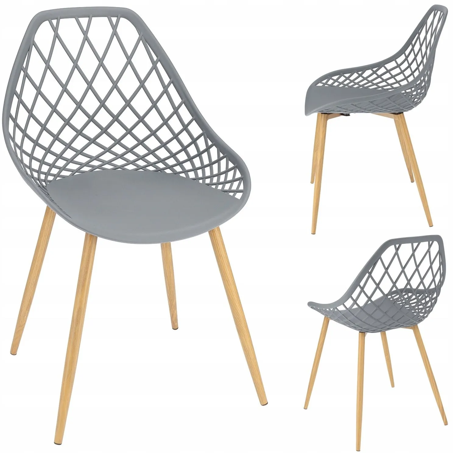 Krzesło ogrodowe, ARANDA, boho, 48x55x81 cm, szare