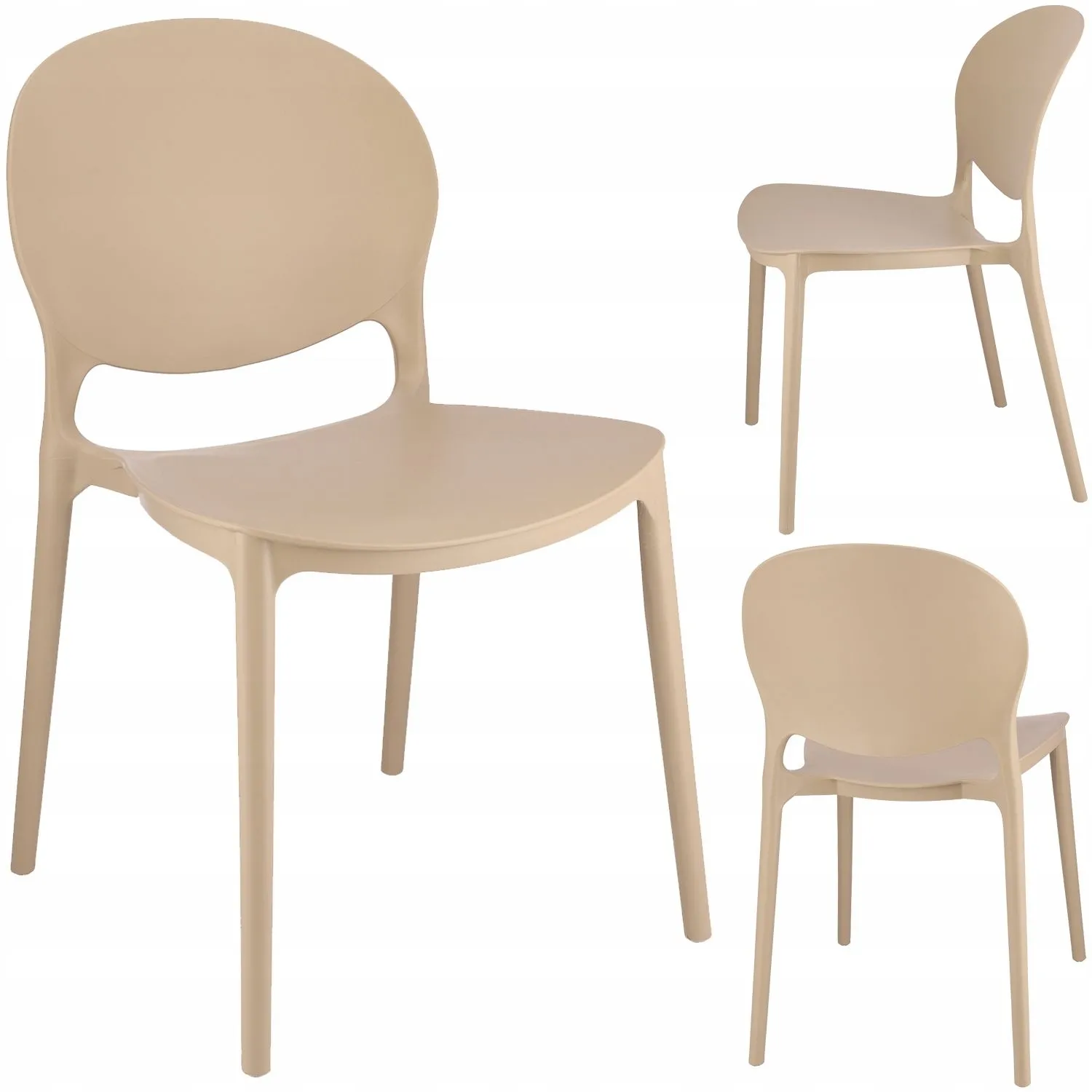 Krzesło ogrodowe Justin, na taras, 45x56x80 cm, beżowy