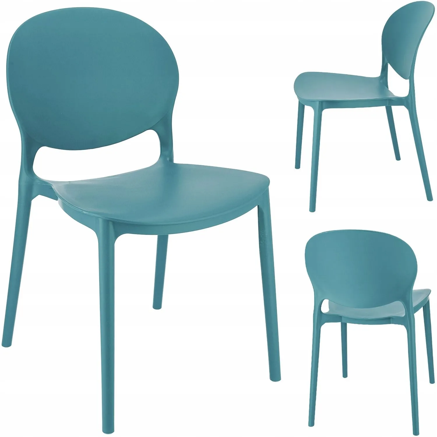 Krzesło ogrodowe Justin, na taras, 45x56x80 cm, morski