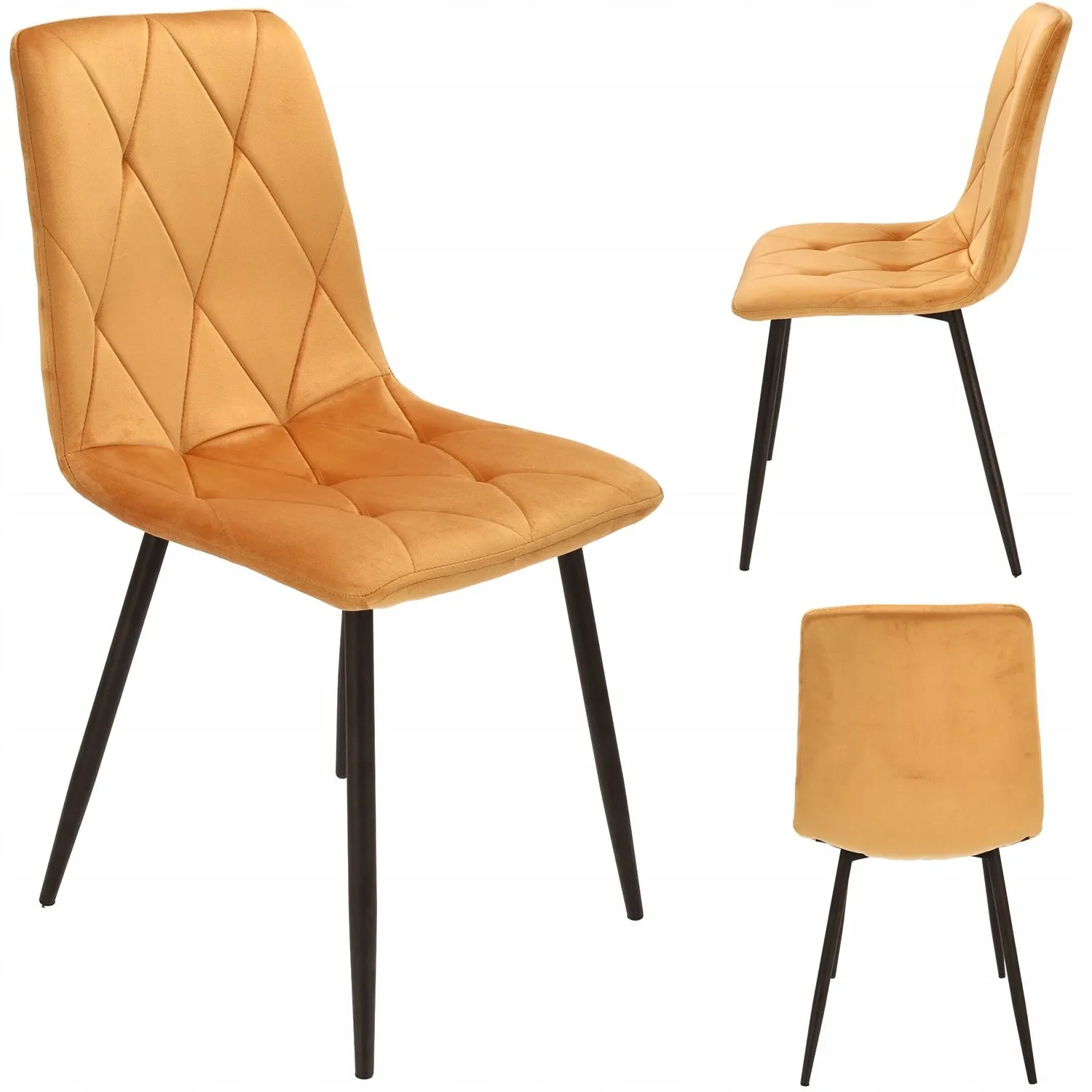 Krzesło do salonu, jadalni, Piado, 44x52x89 cm, żółte