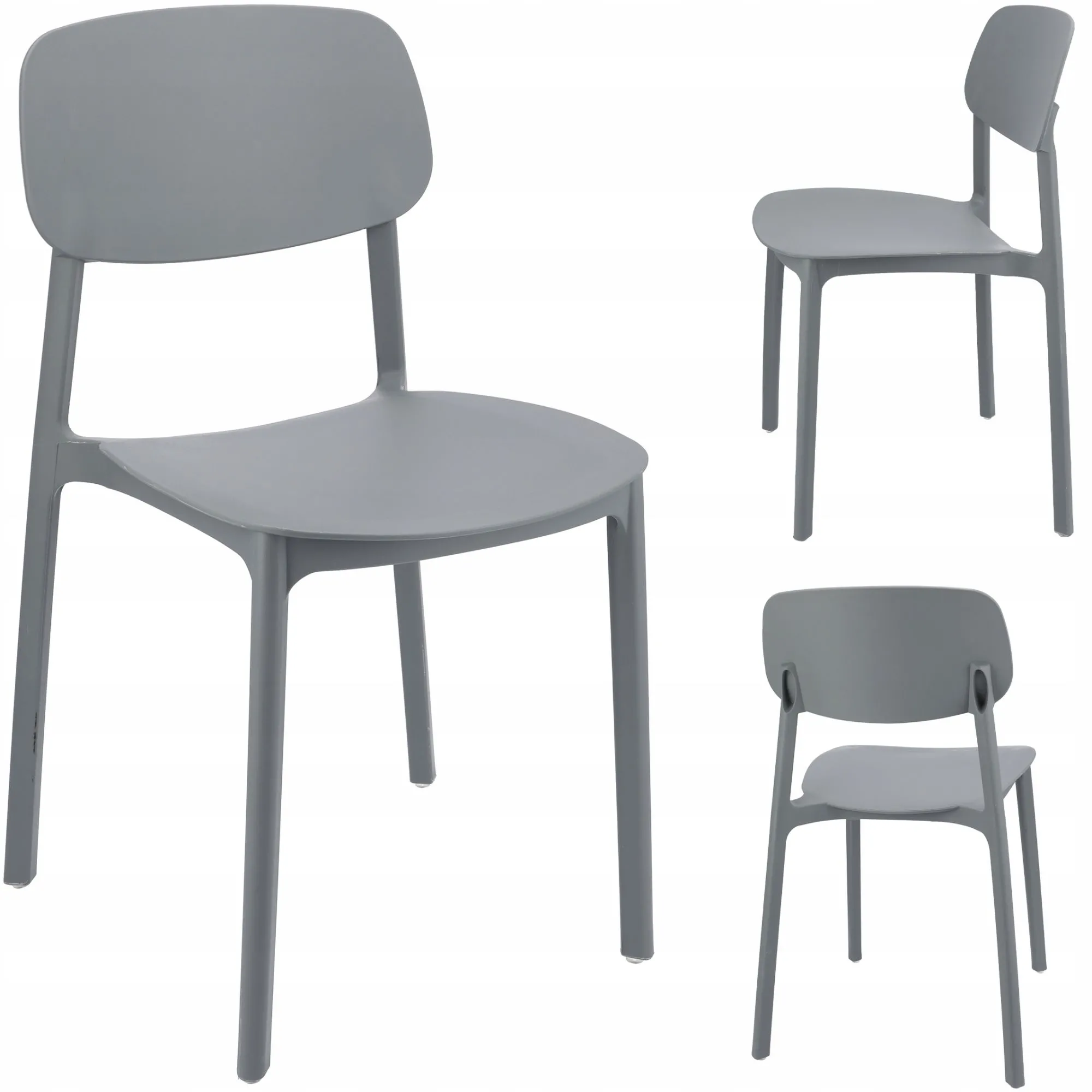 Krzesło do ogrodu, na taras, Lara, 40x48x79 cm, szare