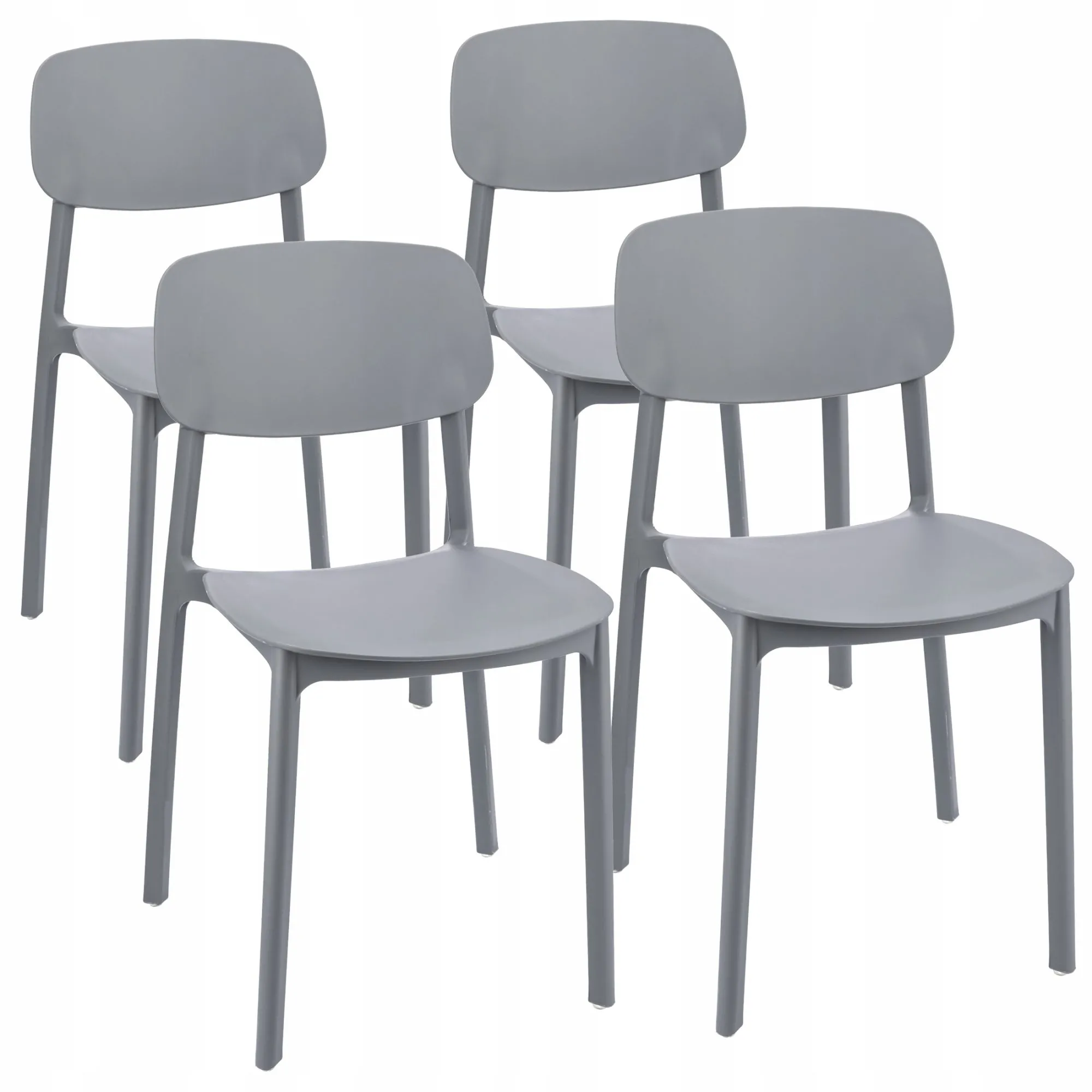 Krzesło do ogrodu, zestaw 4 sztuk, Lara, 40x48x79 cm, szare