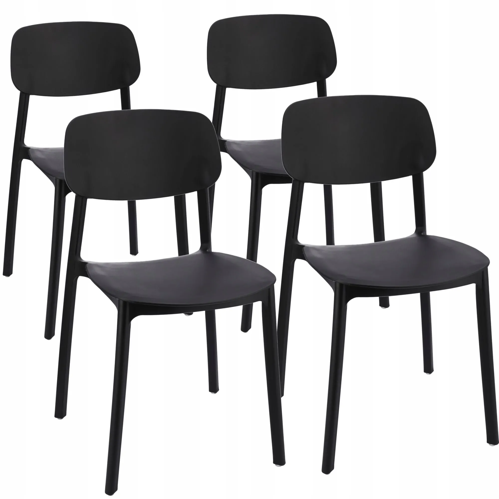 Krzesło do ogrodu, zestaw 4 sztuk, Lara, 40x48x79 cm, czarne