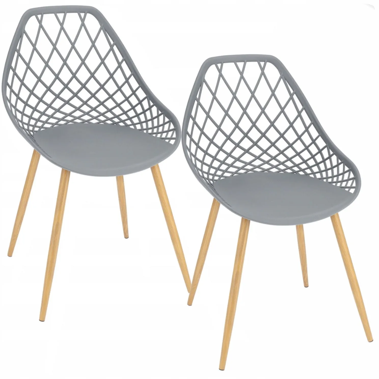Krzesło ogrodowe, 2 sztuki, ARANDA, boho, 48x55x81 cm, szare