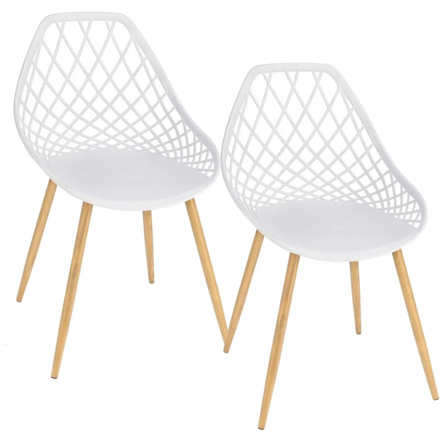 Krzesło ogrodowe, 2 sztuki, ARANDA, boho, 48x55x81 cm, białe