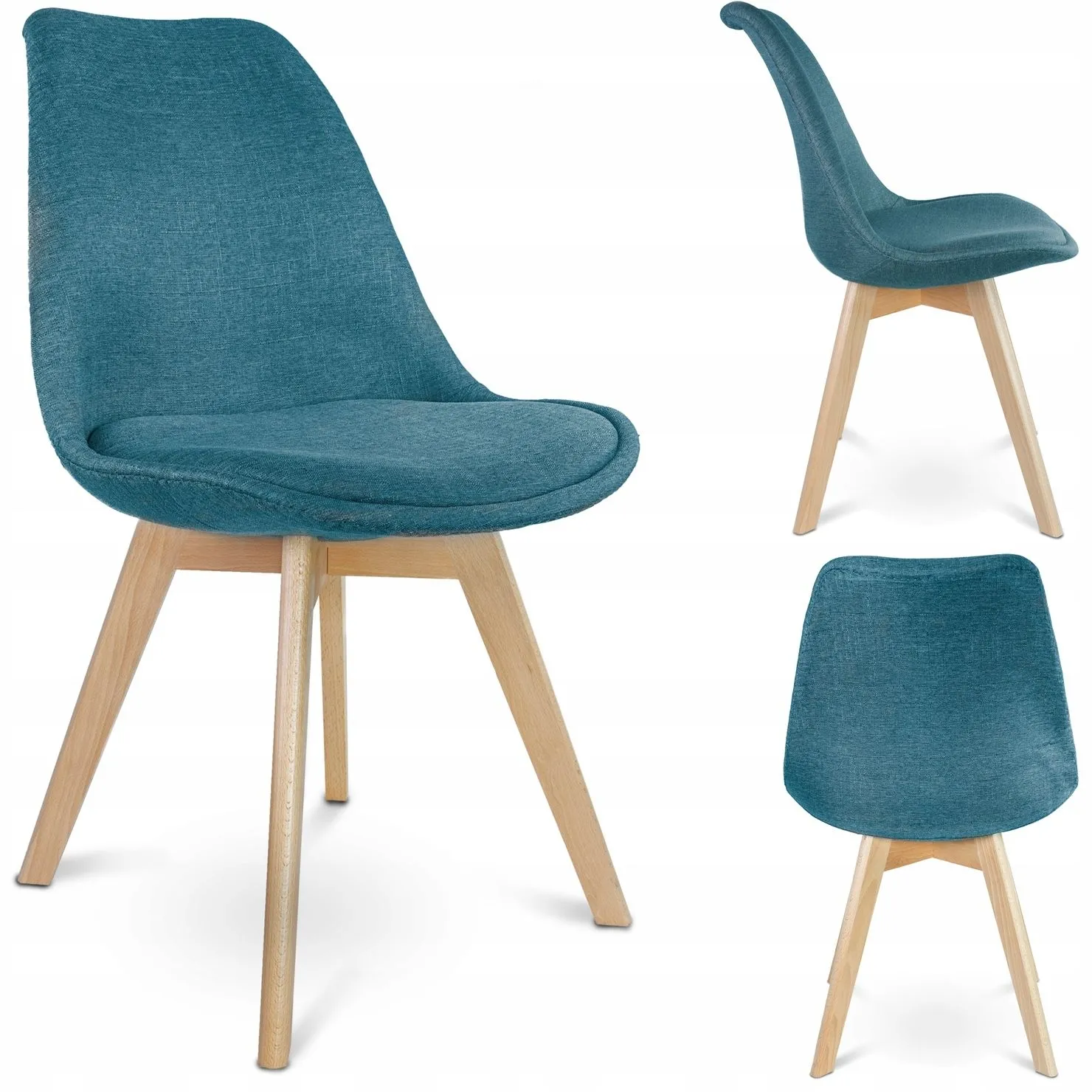 Krzesło do jadalni, skandynawskie, kolekcja ALTA, 49x55x82 cm, marine