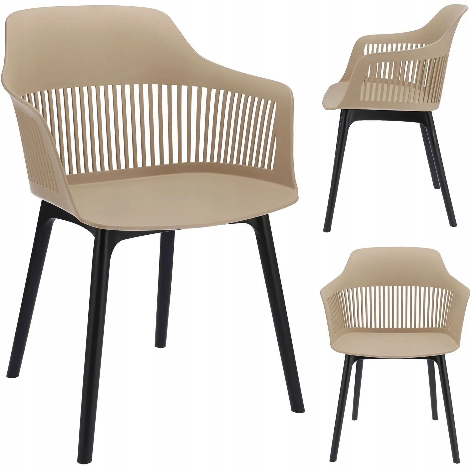 Krzesło CORNIDO, plastikowe, 47x52x82 cm, beżowe