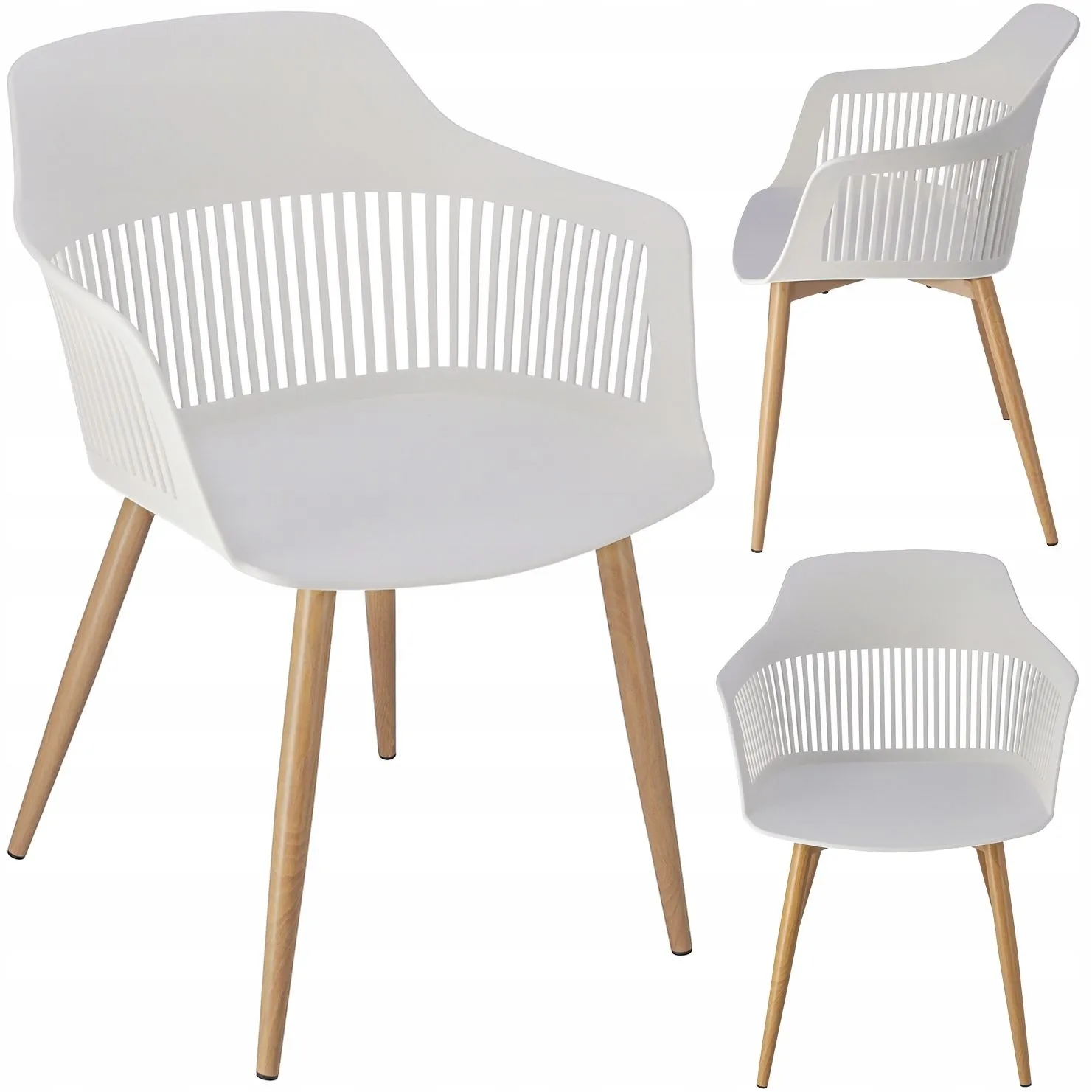 Krzesło CORNIDO, plastikowe, 47x52x82 cm, białe