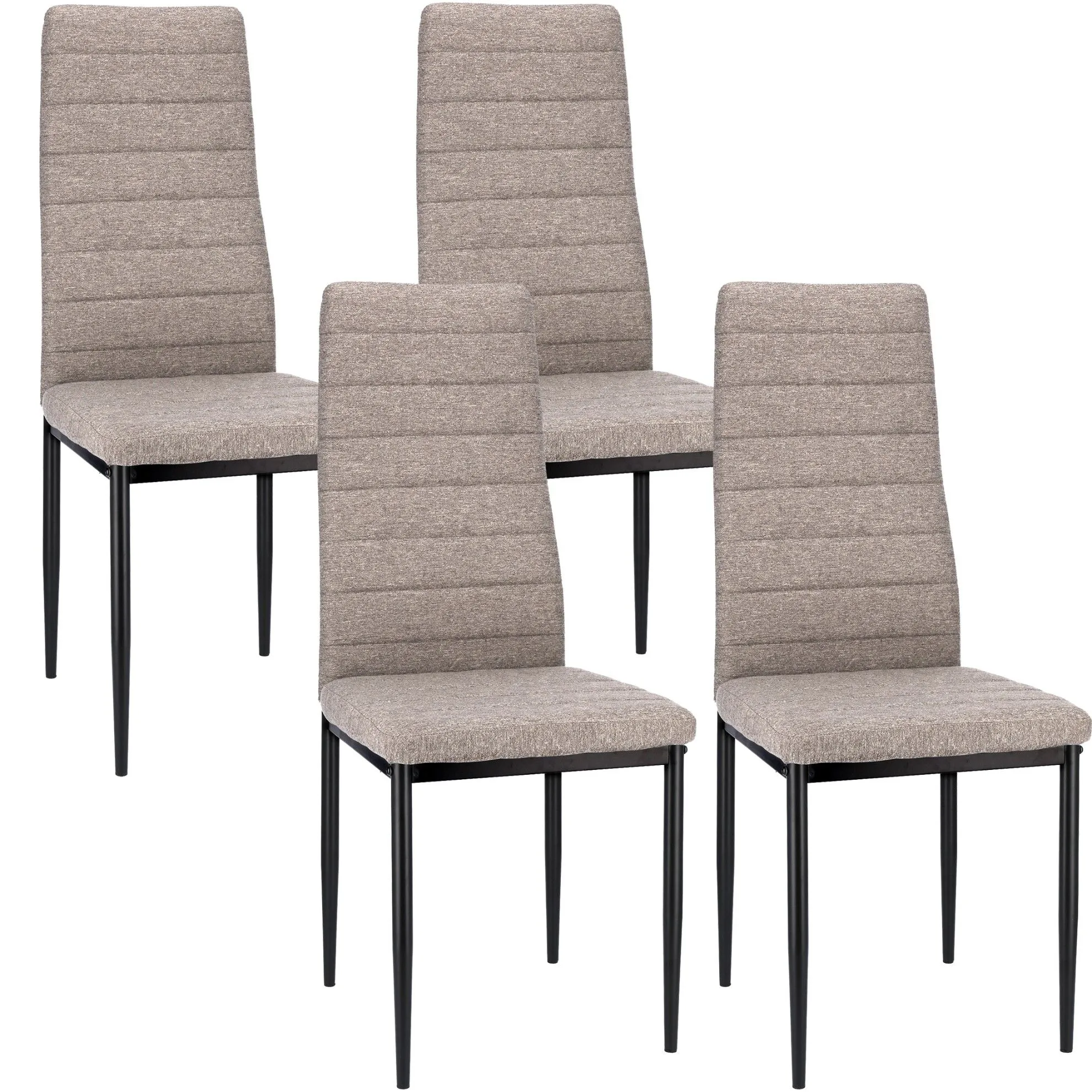 Zestaw krzeseł do jadalni, 4 sztuki, tkanina, Verum, 40x50x96 cm, ciemny beż