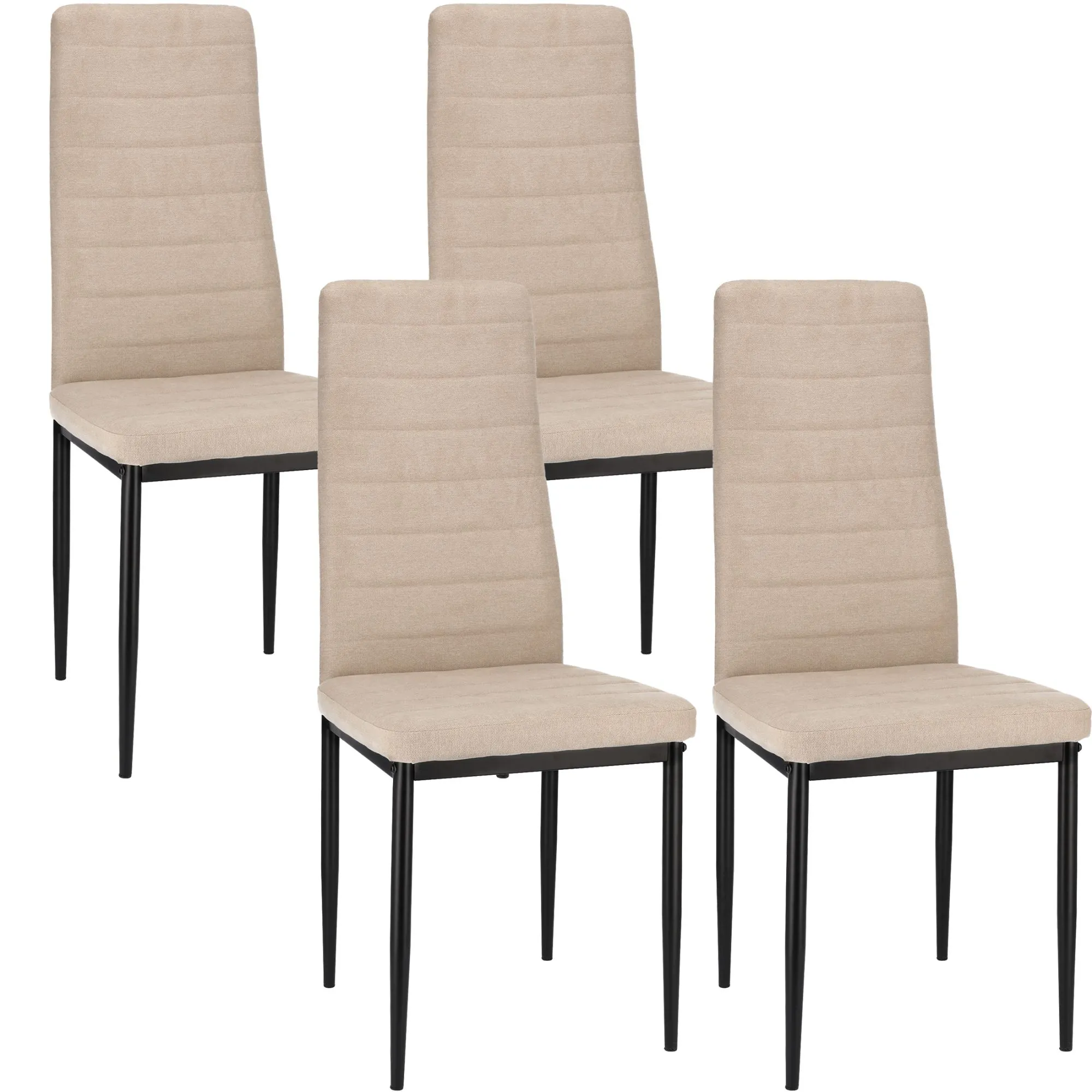 Zestaw krzeseł do jadalni, 4 sztuki, tkanina, Verum, 40x50x96 cm, jasny beż