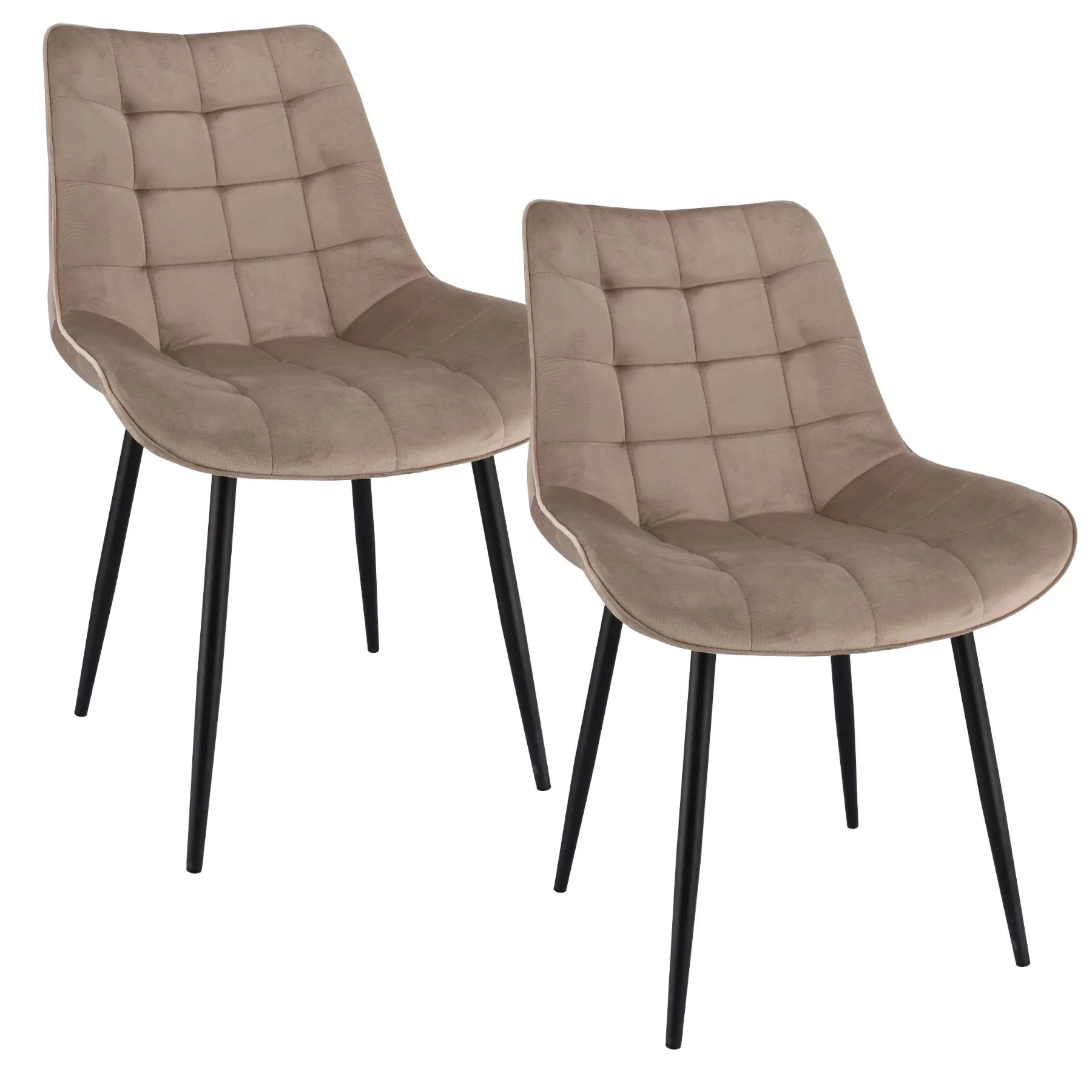 Krzesła do kuchni, 2 sztuki, pikowane, 53x63x83 cm, beżowe