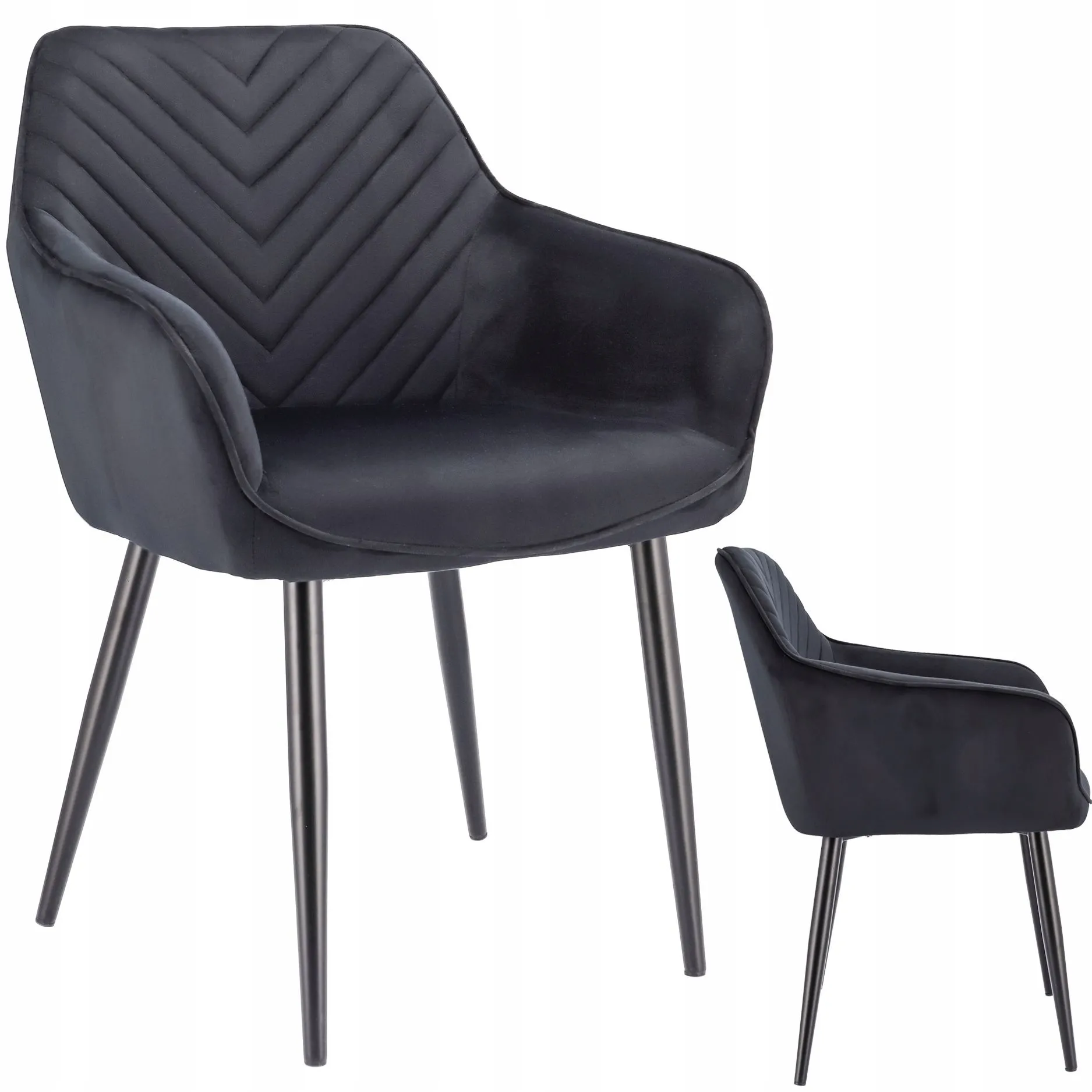 Krzesło NAPOLI, tapicerowane do jadalni, 56x57x82 cm, czarne