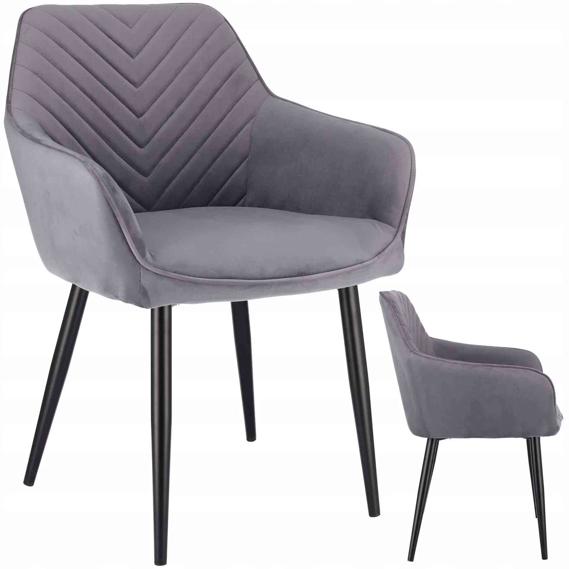 Krzesło NAPOLI, tapicerowane do jadalni, 56x57x82 cm, szare