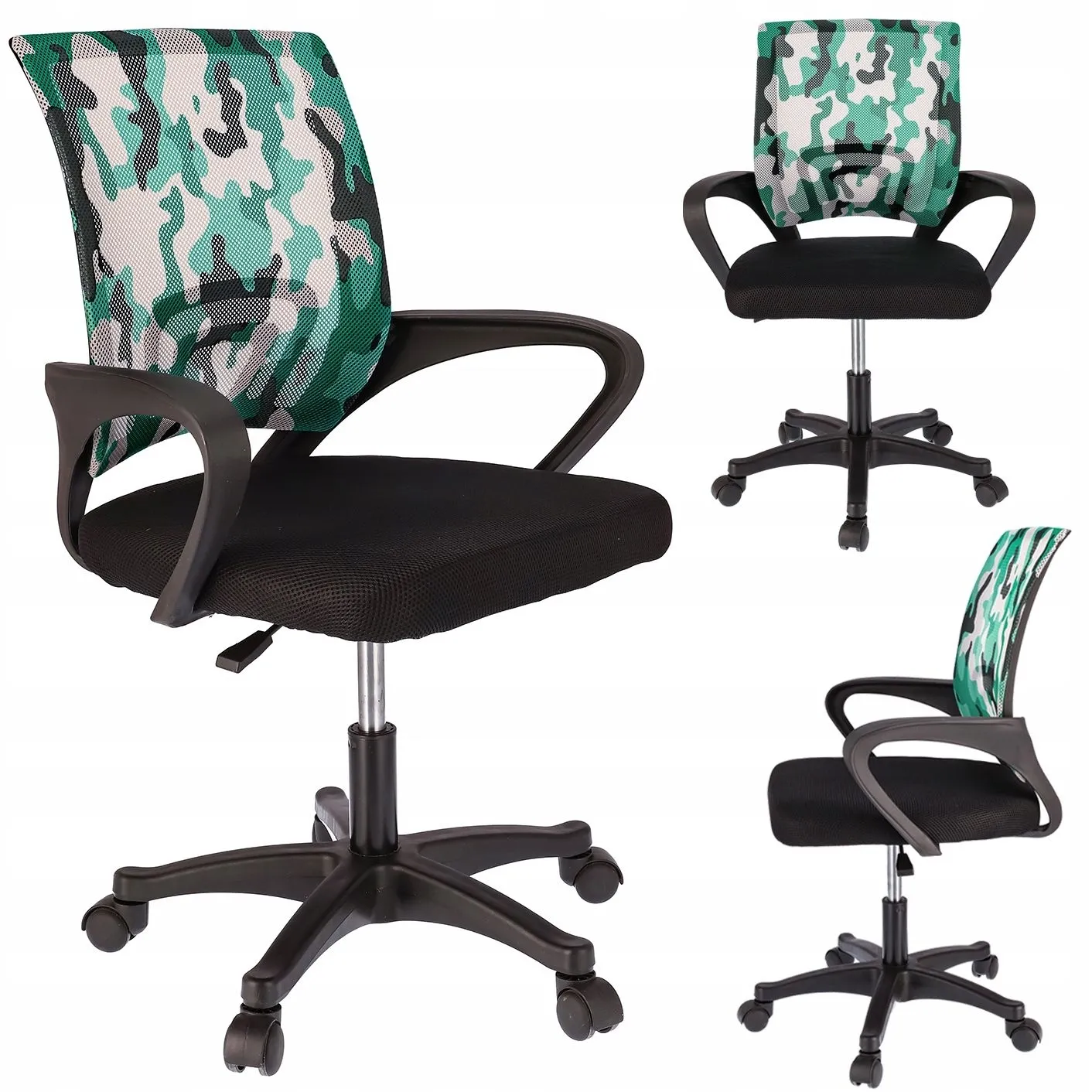 Krzesło obrotowe, wyprofilowane oparcie, 54x54x95 cm, moro