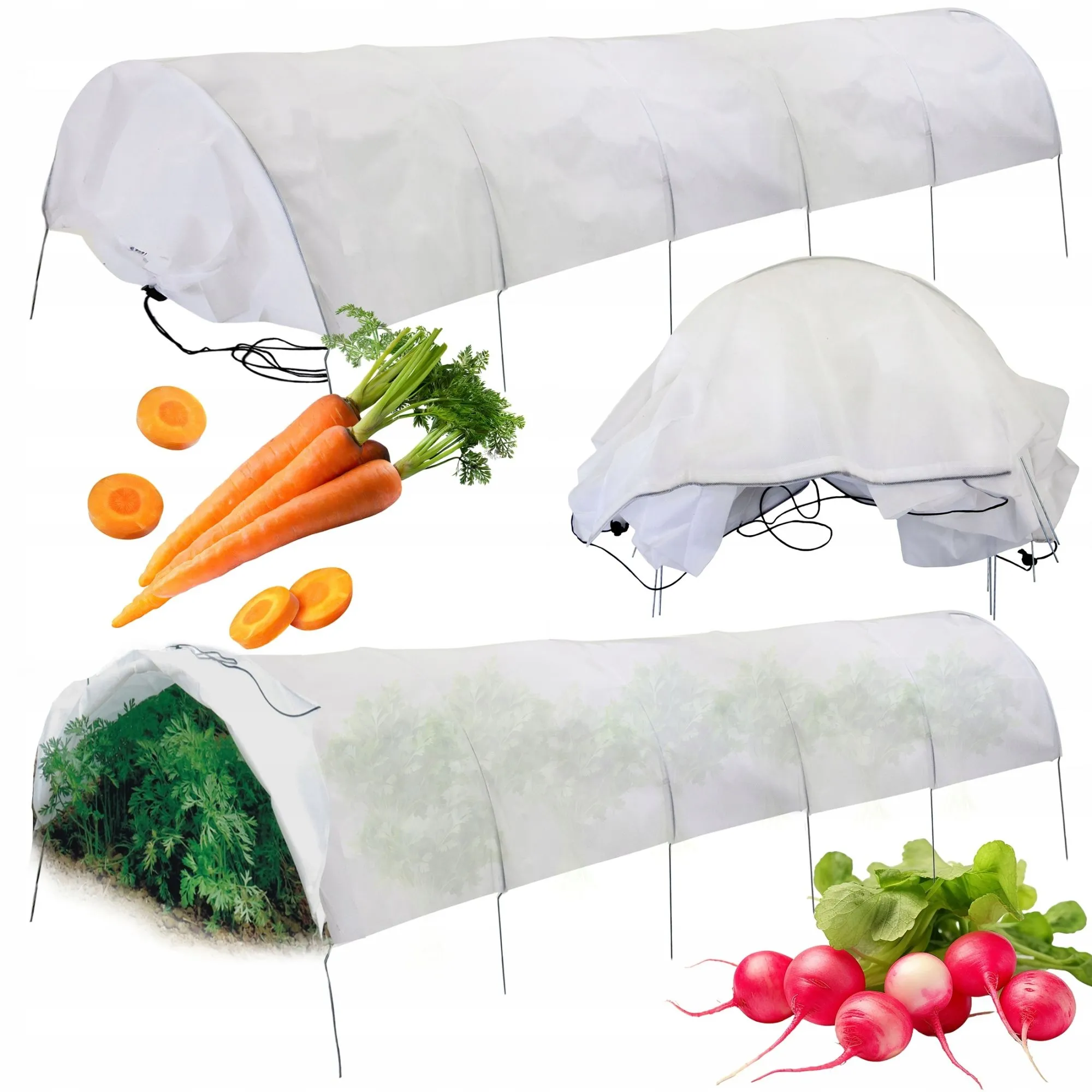 Tunel ogrodowy, zestaw 2 sztuk, mini szklarnia ogrodowa, 300x30x45 cm