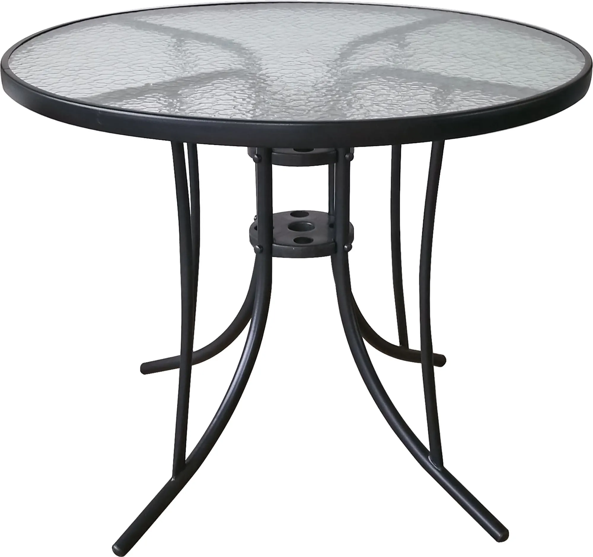 Stolik ogrodowy, metalowy ze szklanym blatem, 70x90 cm