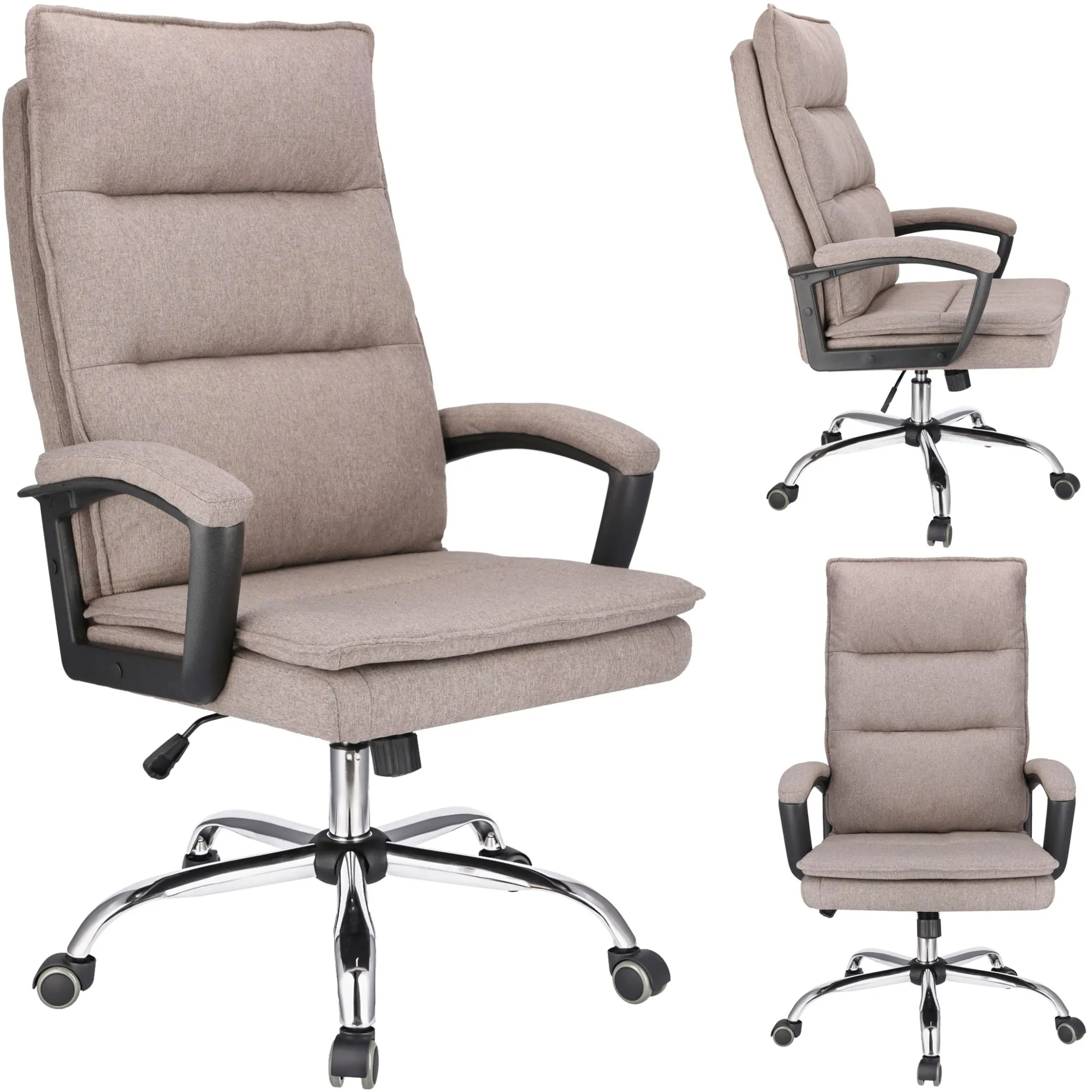 Fotel biurowy, obrotowy, Espo, tkanina, brązowy