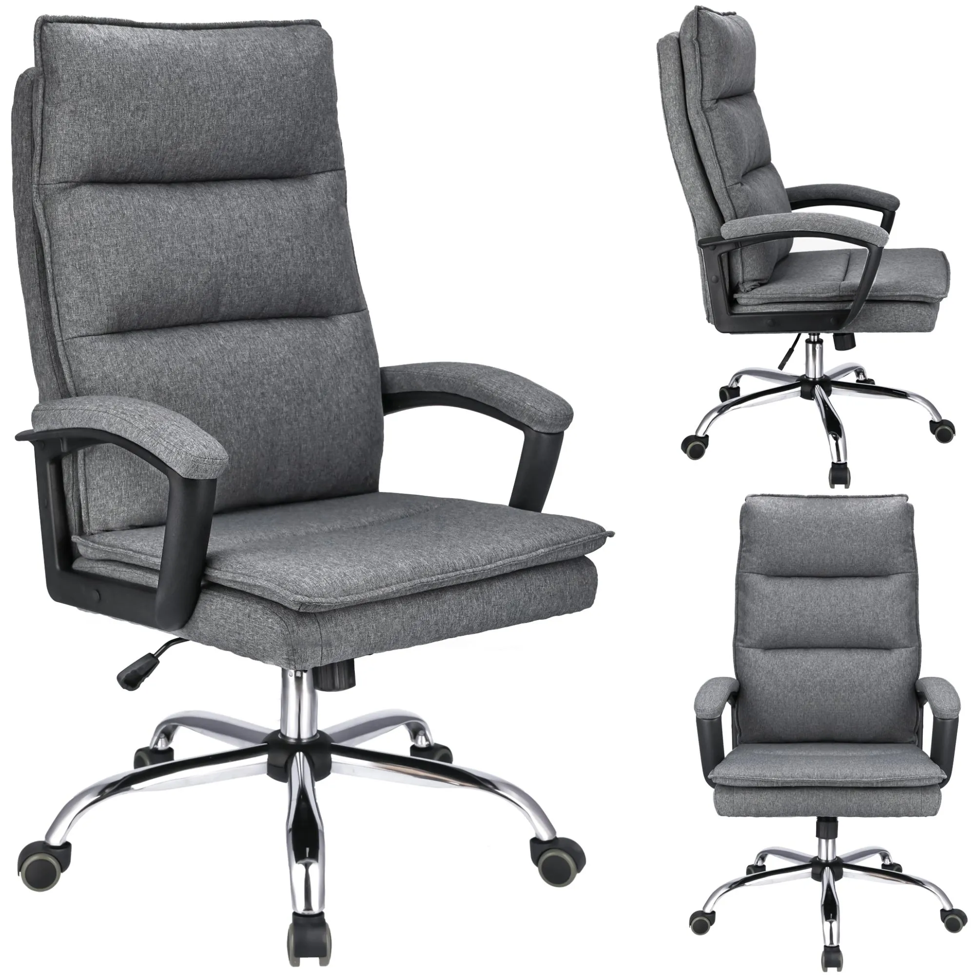 Fotel biurowy, obrotowy, Espo, tkanina, ciemny szary