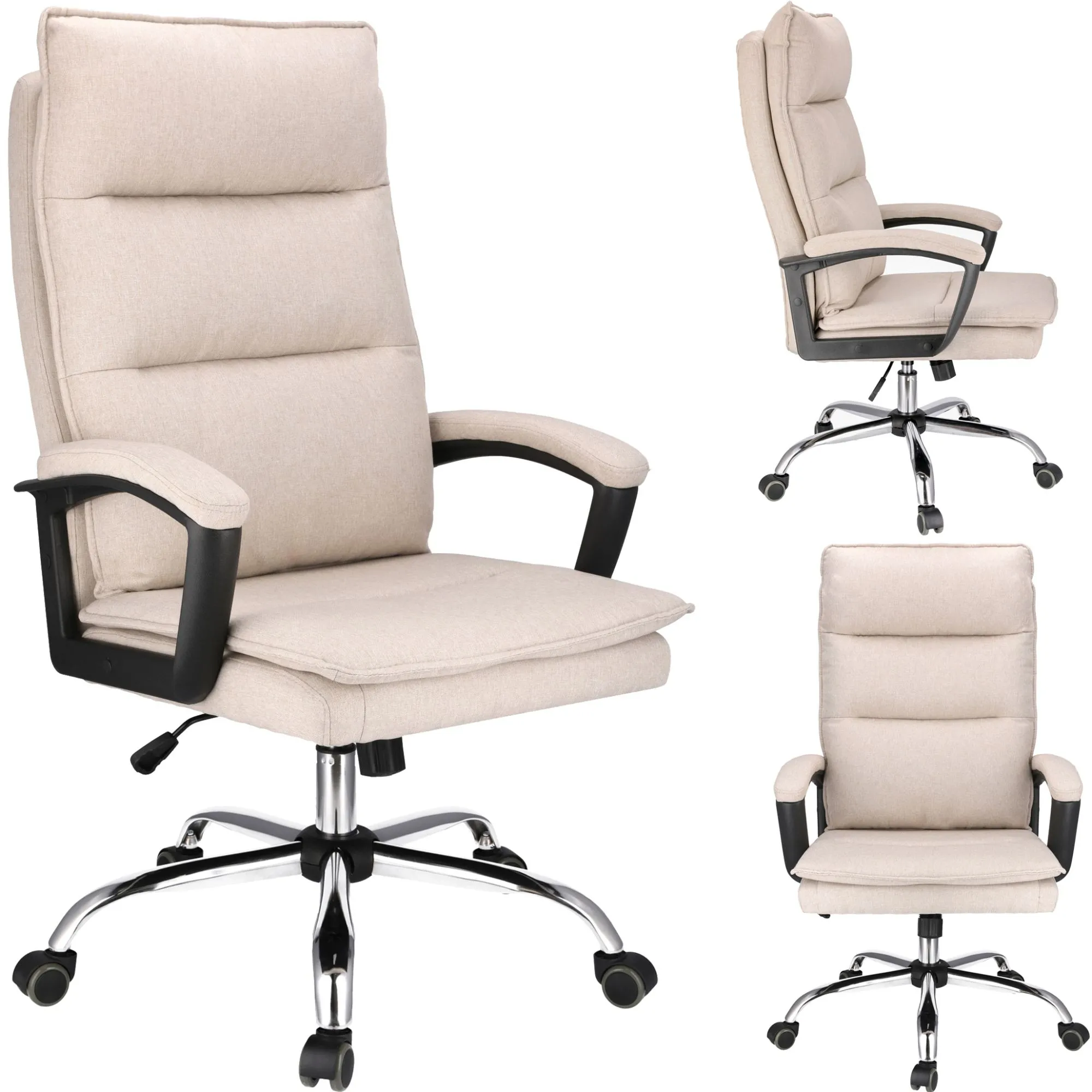 Fotel biurowy, obrotowy, Espo, tkanina, beżowy