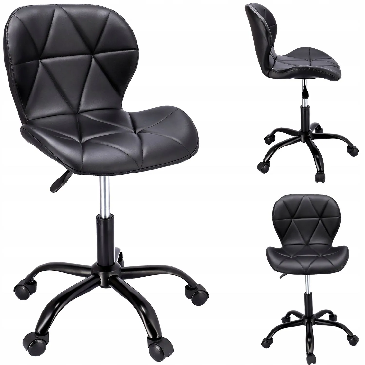 Krzesło obrotowe, Endo, ekoskóra, czarne