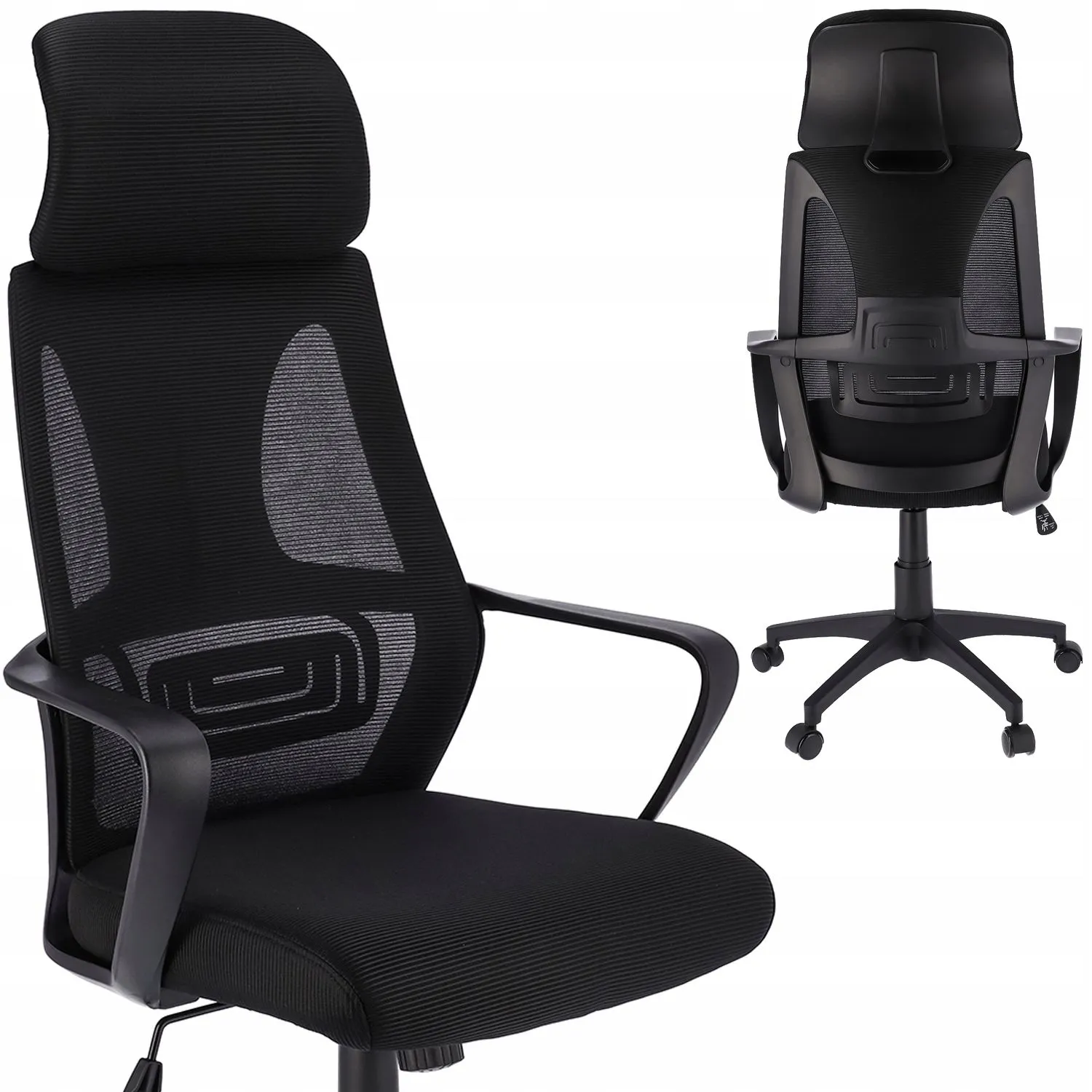 Fotel ergonomiczny, biurowy, Futura, czarny