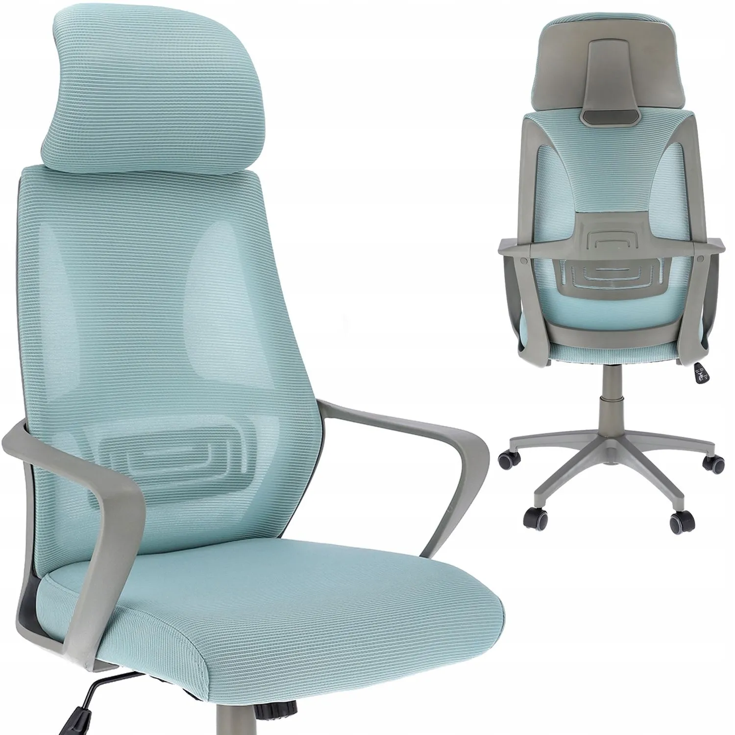 Fotel ergonomiczny, biurowy, Futura, miętowy