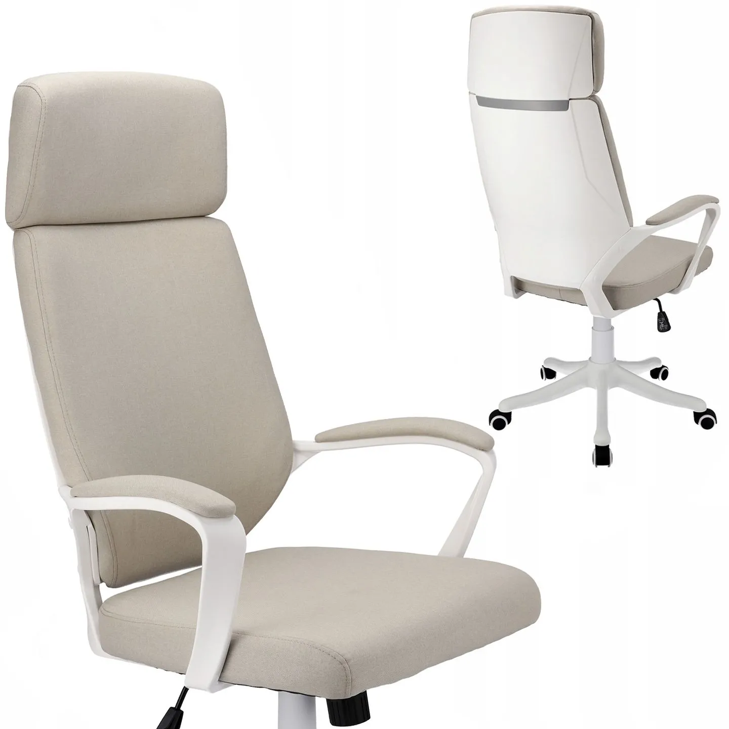 Fotel biurowy, profilowany, Icon, beżowy