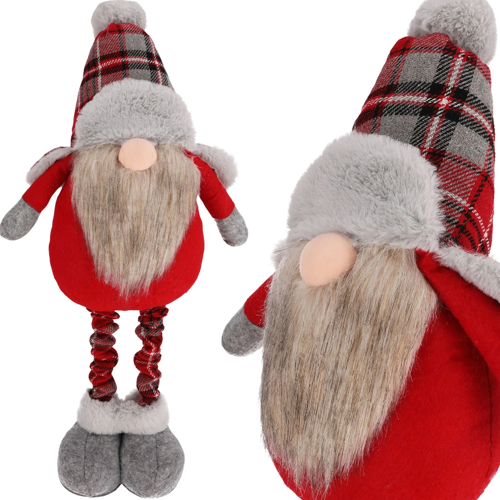 Świąteczny skrzat, krasnal na teleskopowych nogach, 45-75 cm