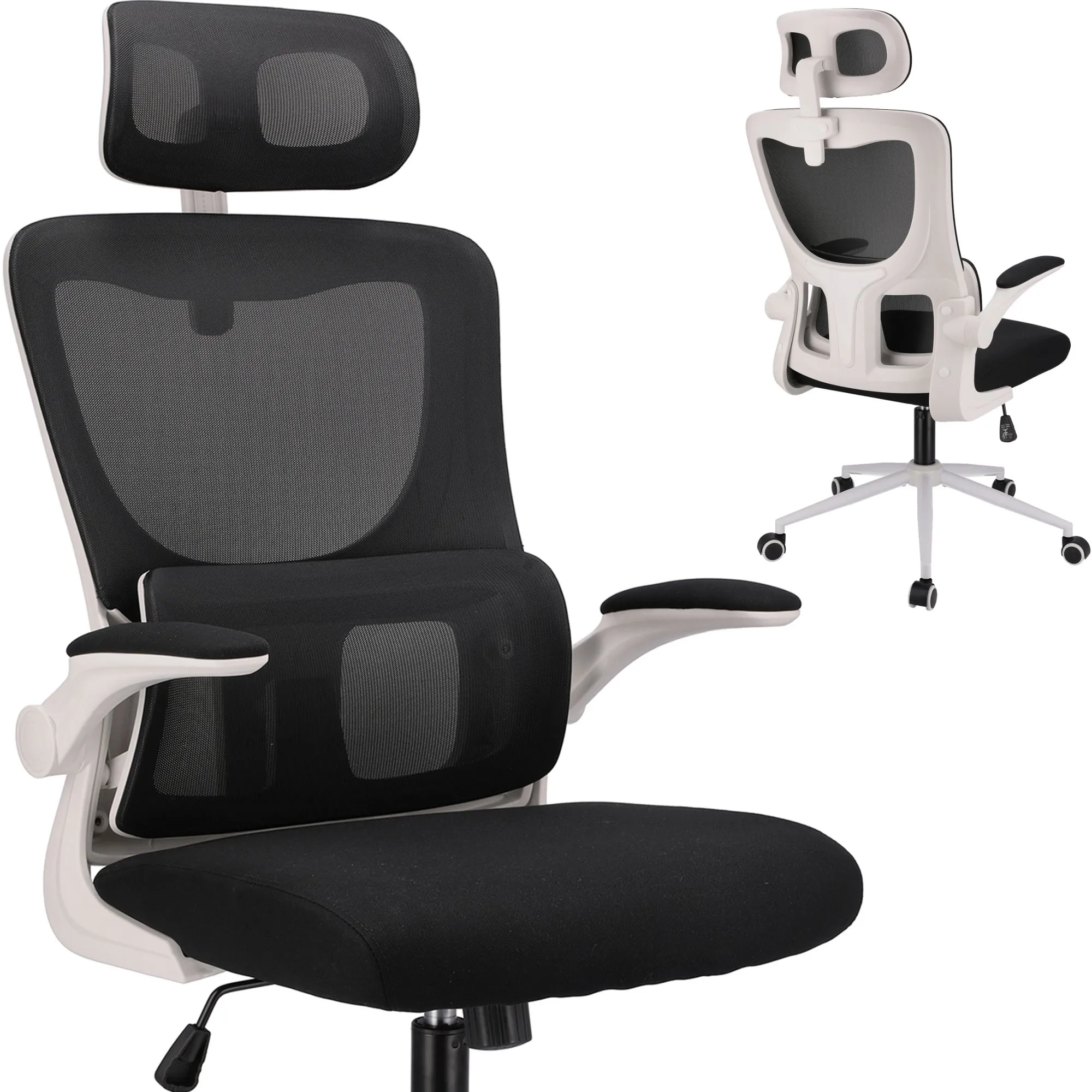 Fotel ergonomiczny, regulowany, Zeo, czarny