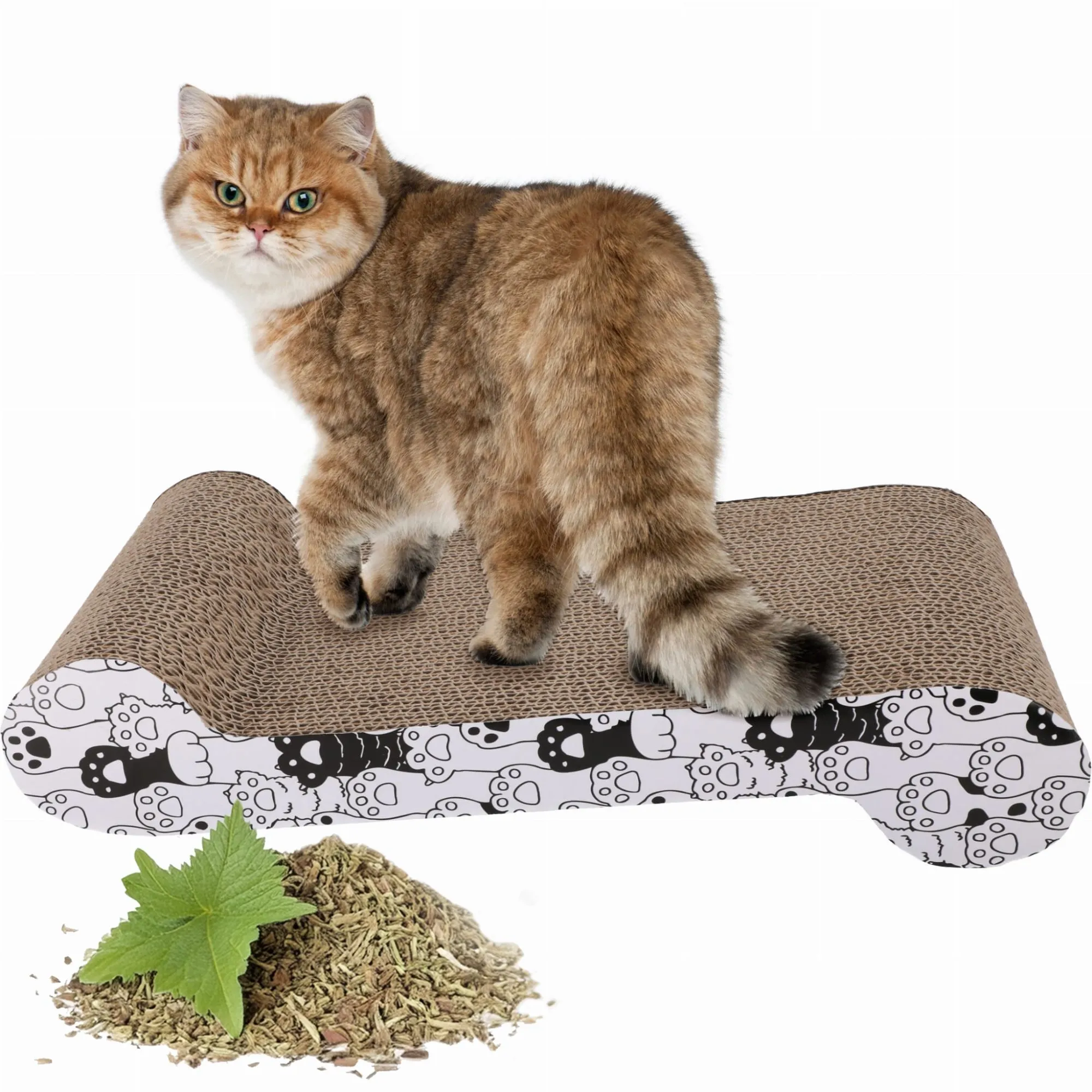Drapak tekturowy dla kota, kartonowy, legowisko, 44x24x8 cm
