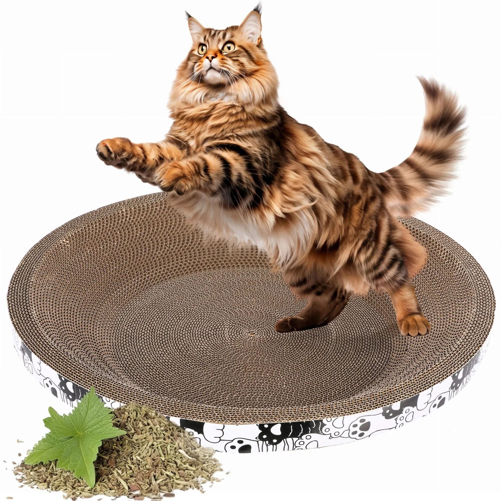 Drapak dla kota, okrągły, kartonowy, legowisko do drapania, 40x9 cm