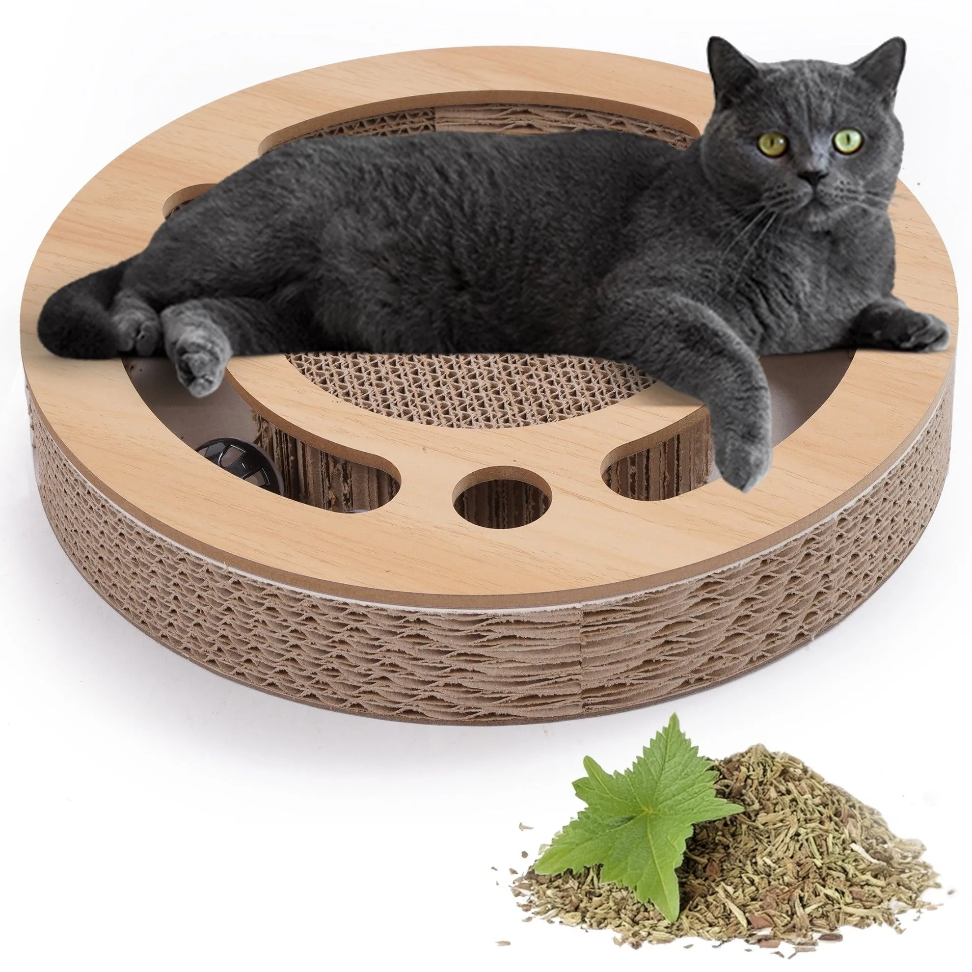 Drapak dla kota, zabawka, piłeczki, tekturowy, 34x6 cm