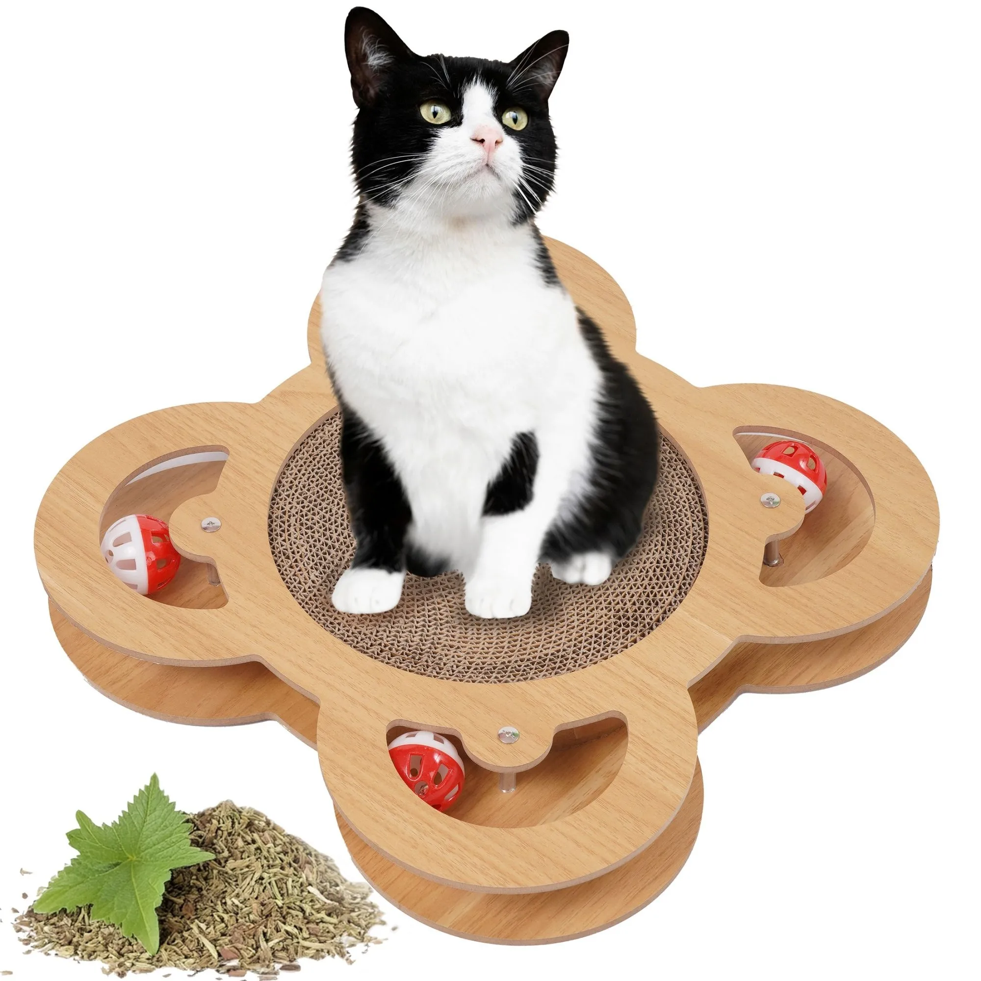 Drapak dla kota, zabawka, piłeczki, tekturowy, 35x35x5 cm