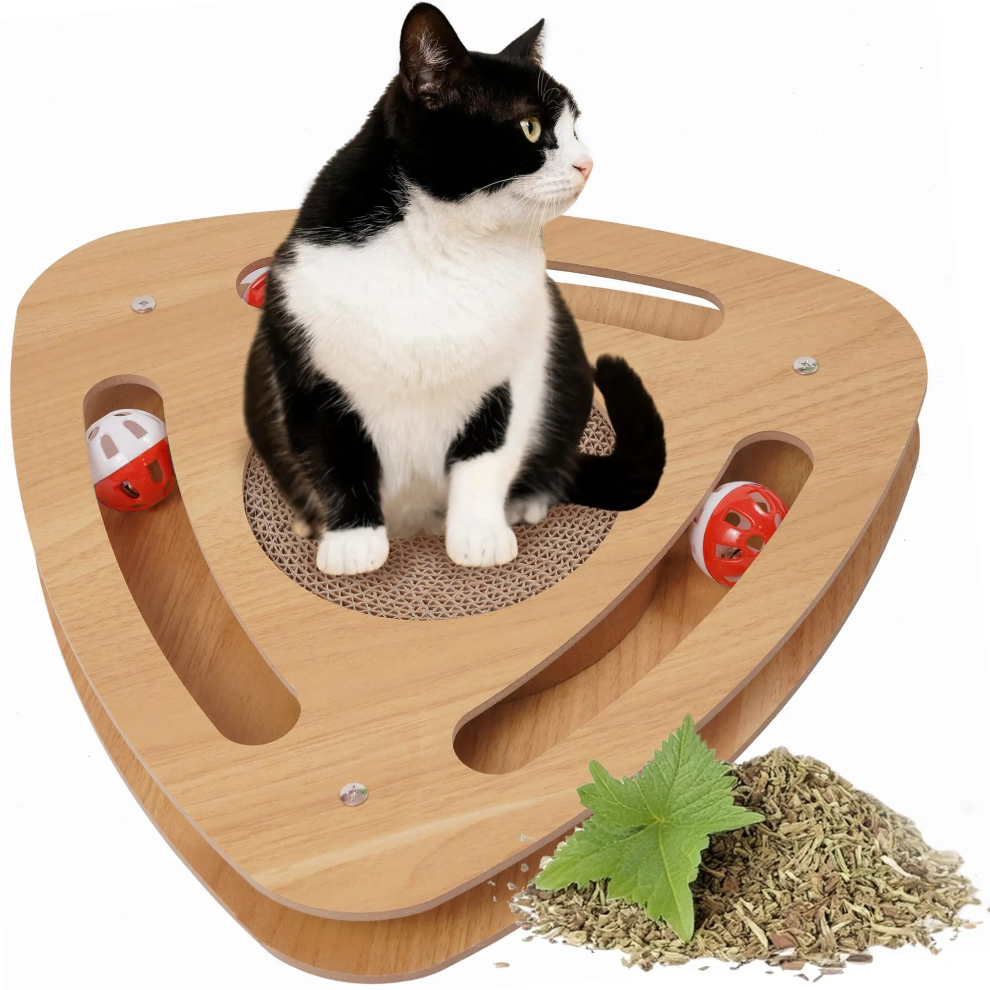 Drapak dla kota, zabawka, piłeczki, tekturowy, poziomy, 35x6 cm