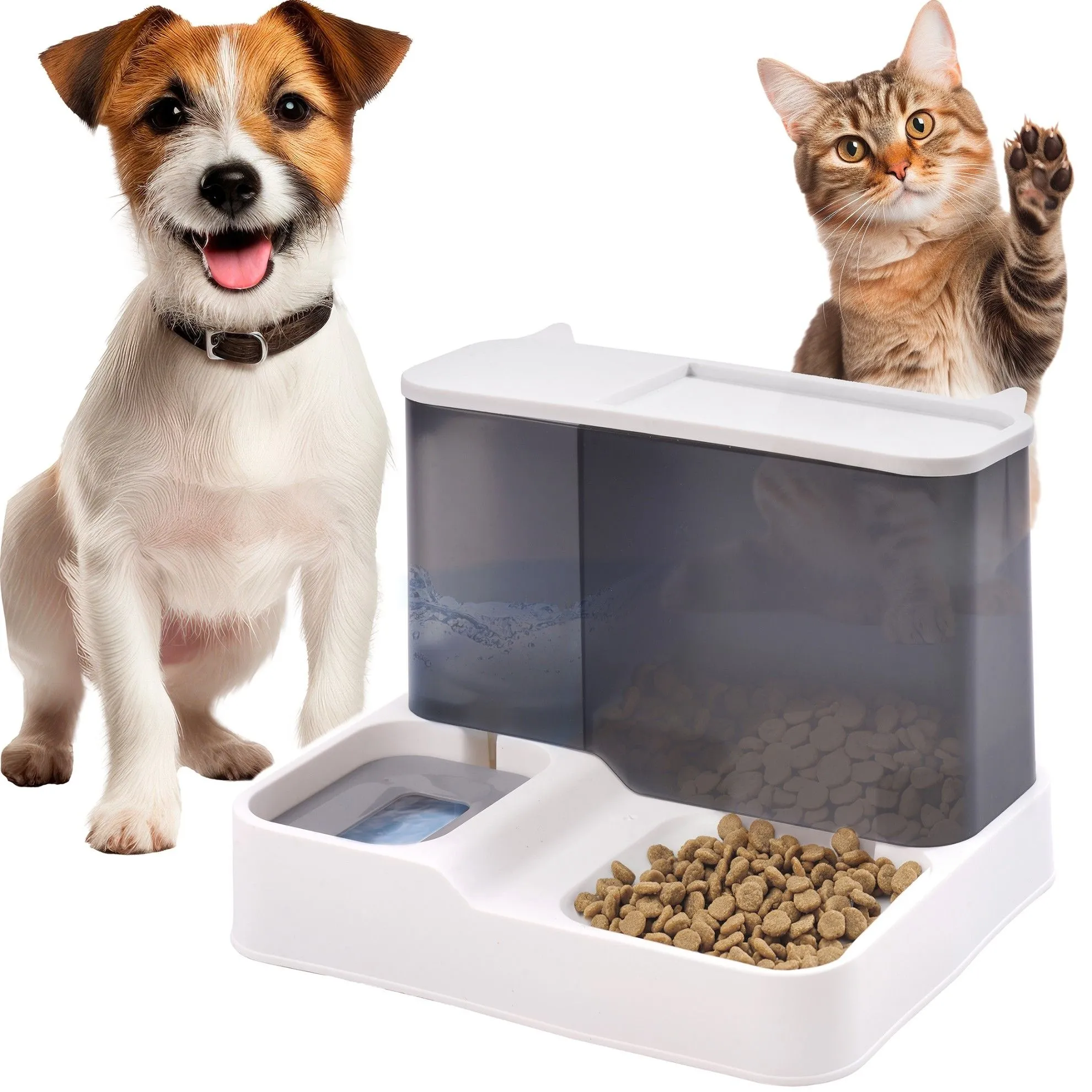 Dozownik karmy, dozownik na wodę, dla zwierząt, podajnik, 30x24x22 cm