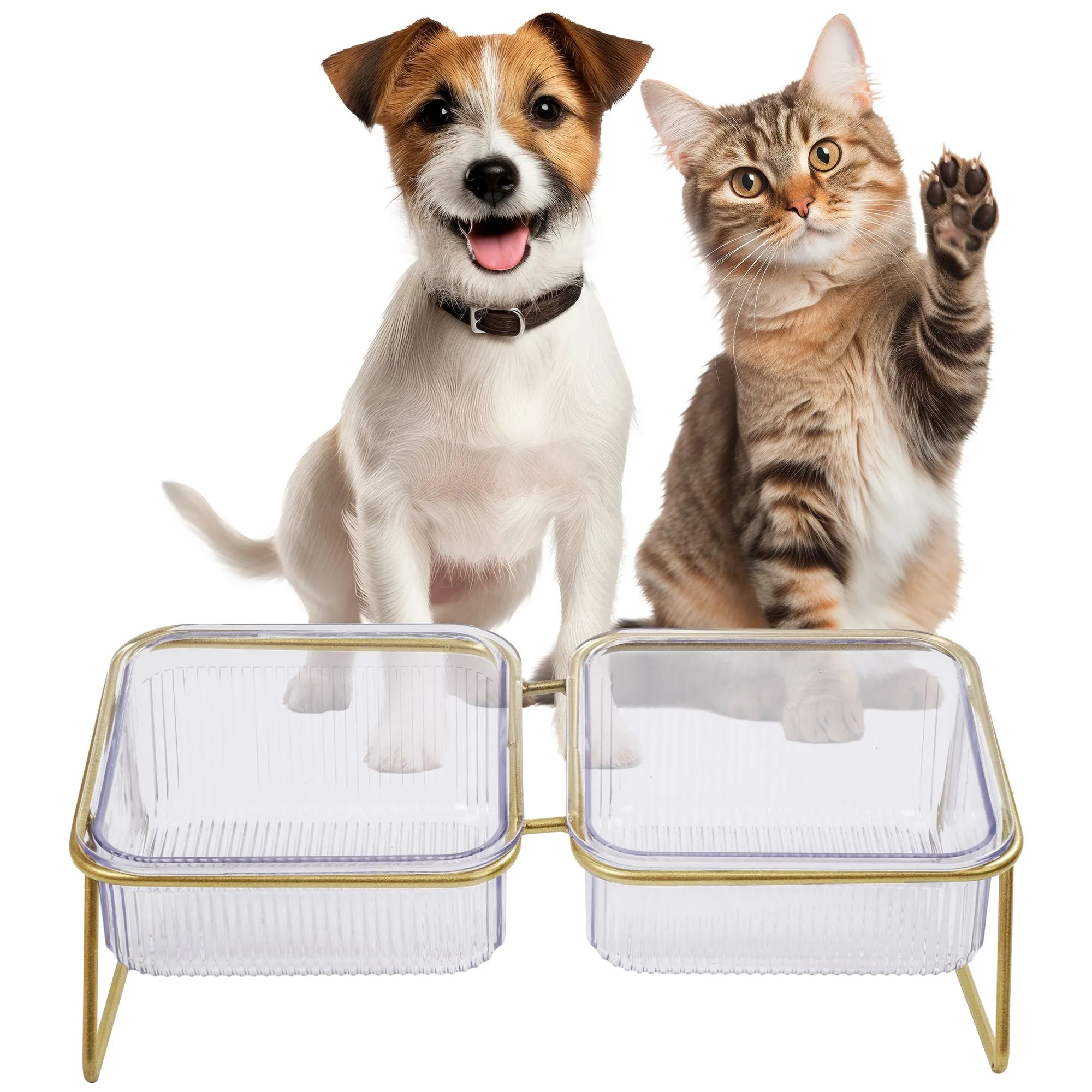 Zestaw dwóch misek dla kota, psa, na wodę, karmę, 31x13x11 cm