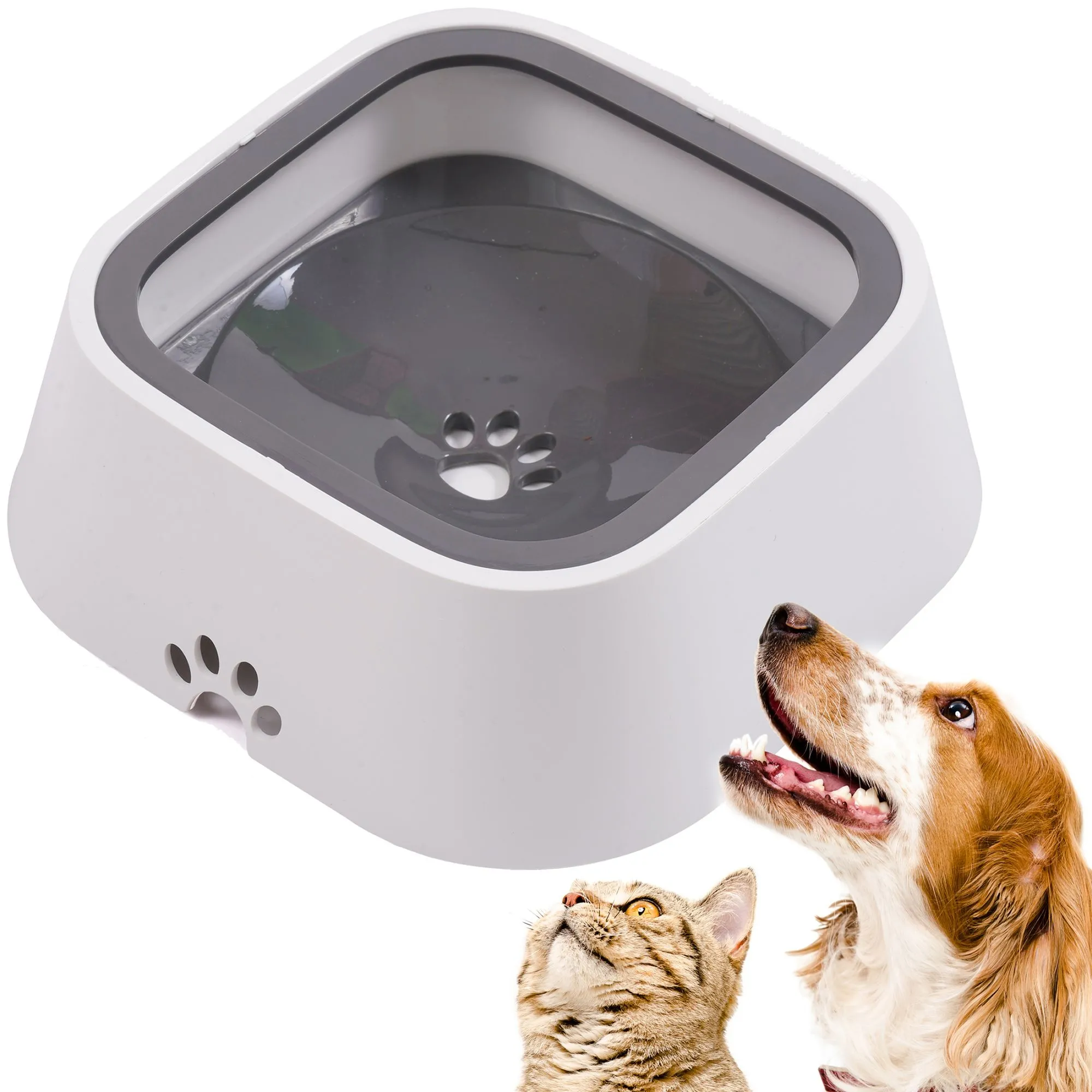 Niechlapiąca miska dla zwierzaka, antypoślizgowa, 22x22x8 cm