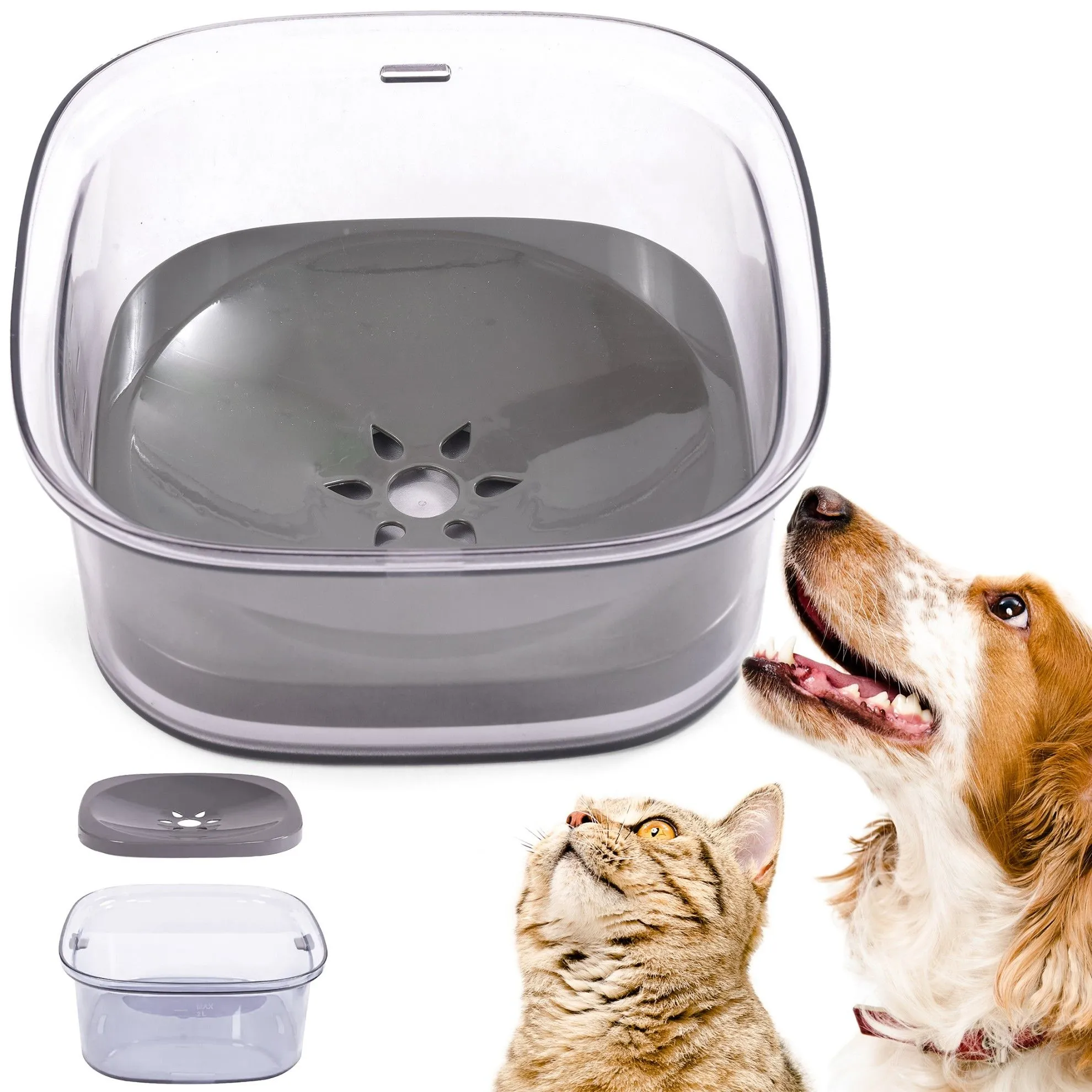 Miska niechlapiąca, miska dla psa, kota, spowalniająca picie, 21x21x9 cm