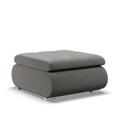 Pufa otwierana, schowek, Bosco, velvet, 70x88x42 cm, jasny szary