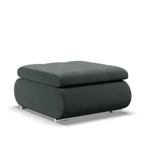 Pufa otwierana, schowek, Bosco, velvet, 70x88x42 cm, ciemny szary