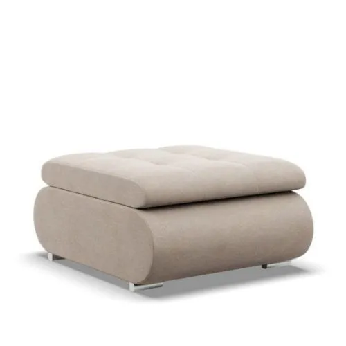 Pufa otwierana, schowek, Bosco, velvet, 70x88x42 cm, beżowa