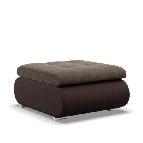 Pufa otwierana, schowek, Bosco, plecionka, ekoskóra, 70x88x42 cm, brąz