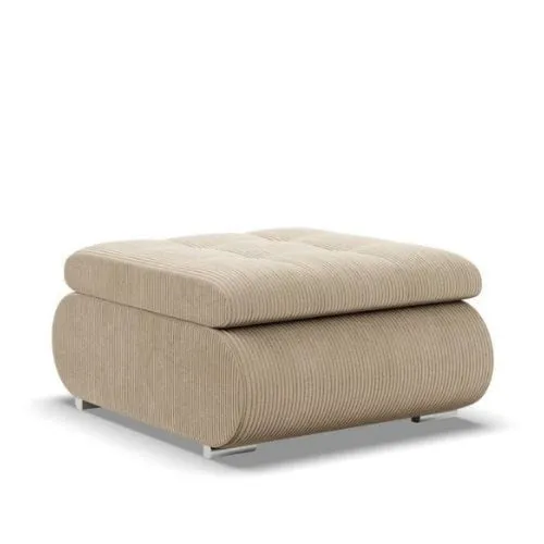 Pufa otwierana, schowek, Bosco, sztruks, 70x88x42 cm, beżowa