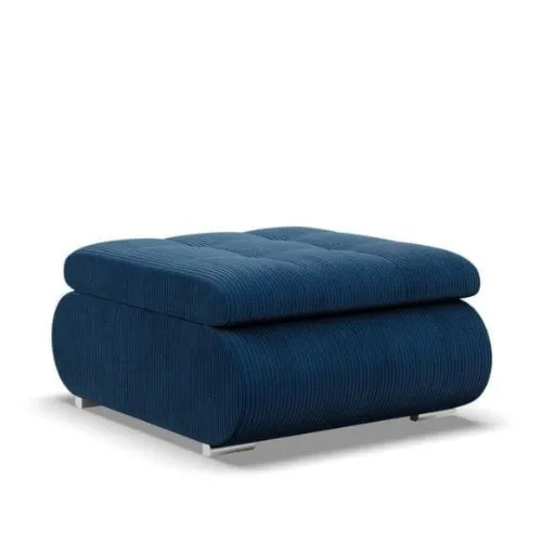 Pufa otwierana, schowek, Bosco, sztruks, 70x88x42 cm, granatowa