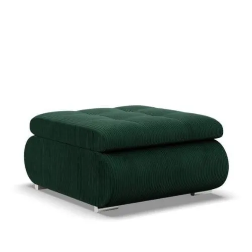 Pufa otwierana, schowek, Bosco, sztruks, 70x88x42 cm, butelkowa zieleń