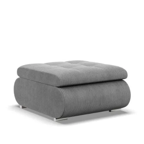 Pufa otwierana, schowek, Bosco, sztruks, 70x88x42 cm, jasny szary